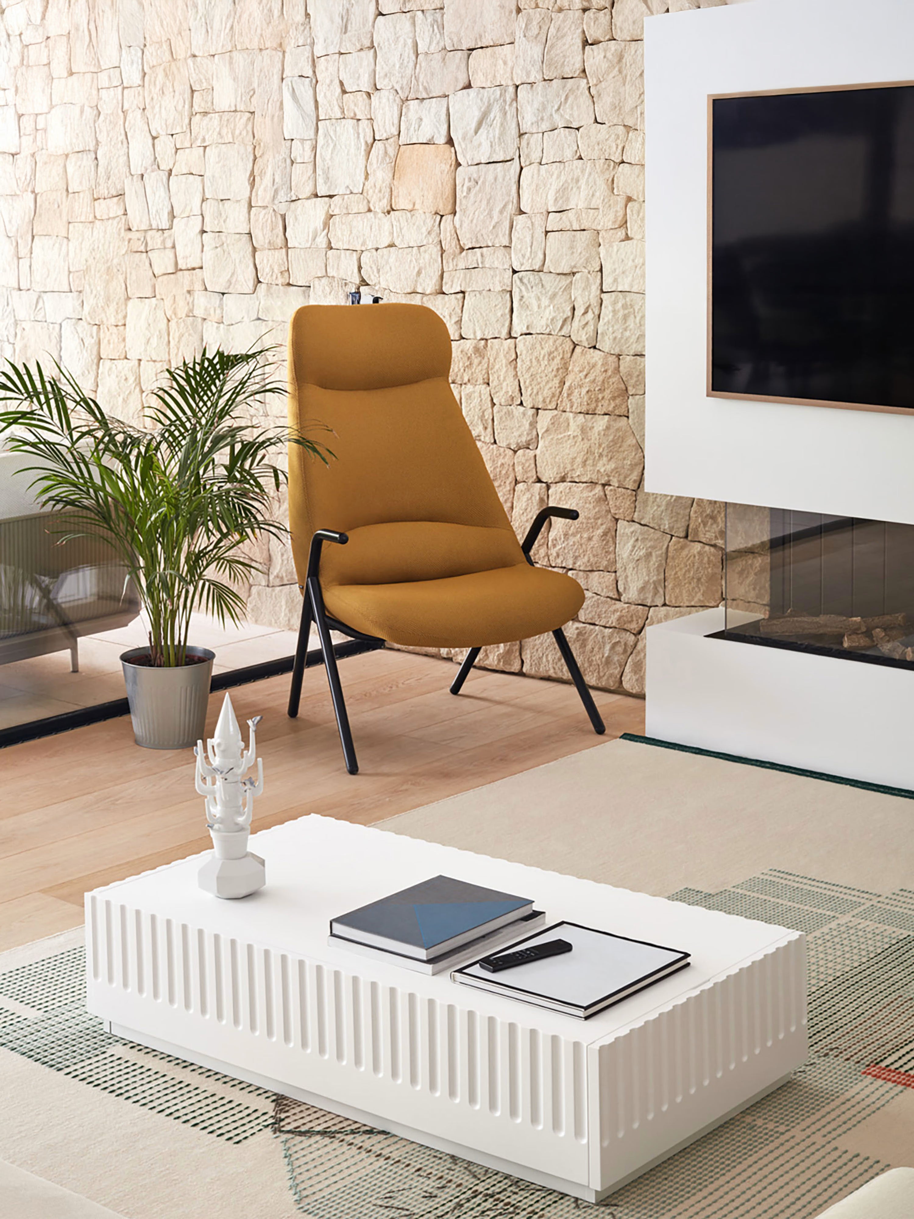 Doric tavolino da salotto in mdf bianco - 2 cassetti estraibili 110 x 28 cm