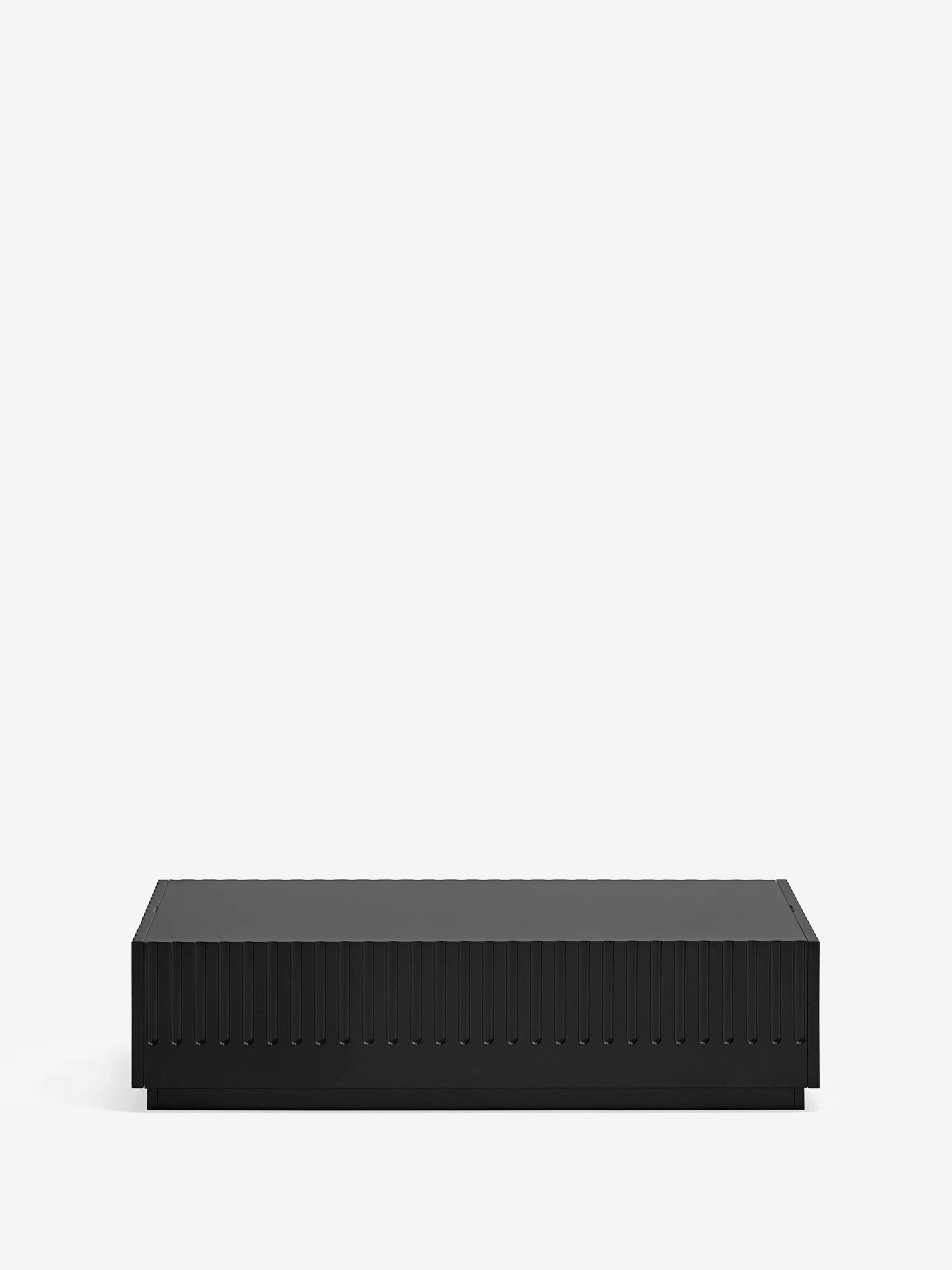 Doric tavolino da salotto mdf laccato nero - 2 cassetti estraibili 110 x 28 cm