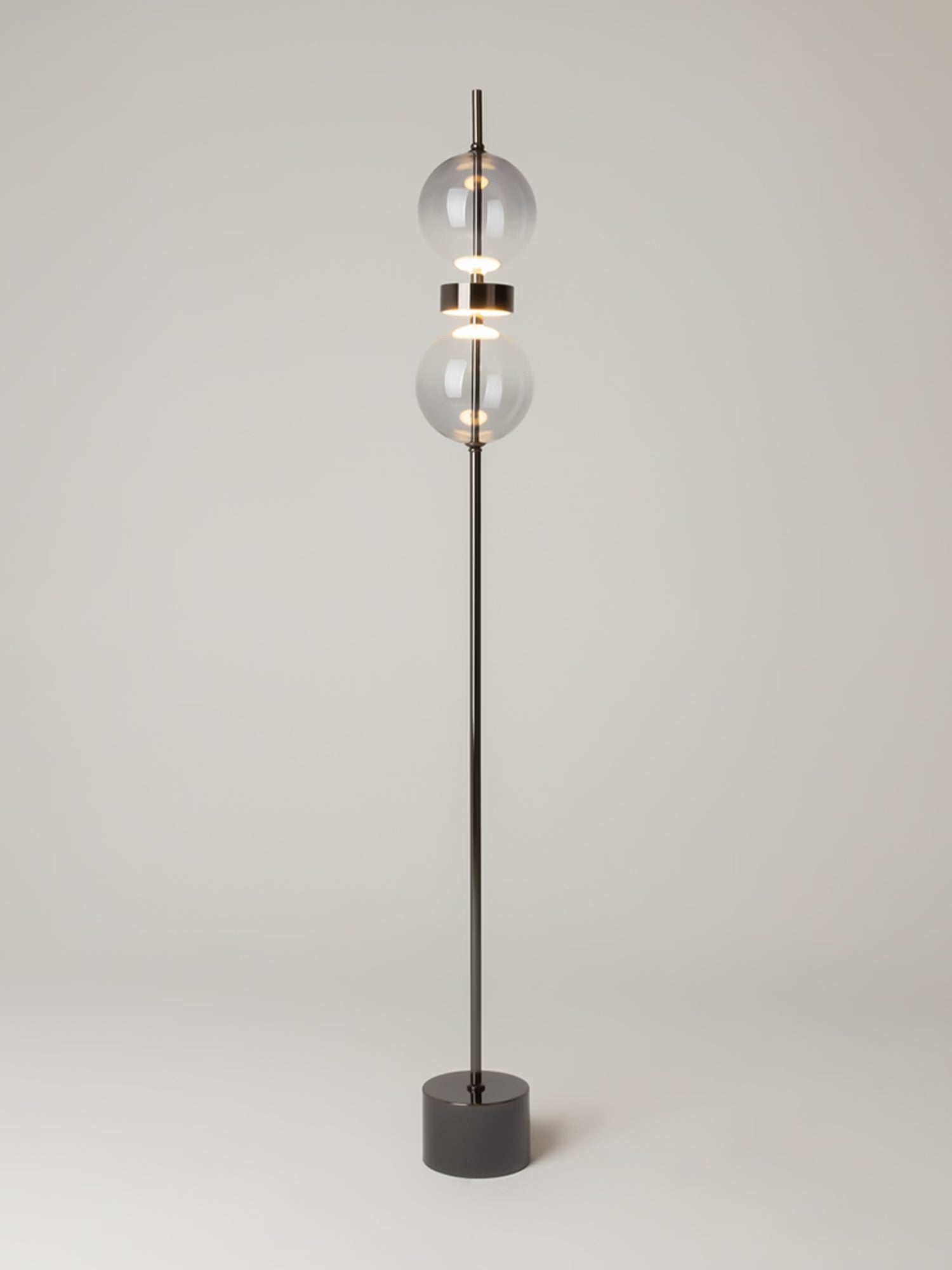 Double Moon Lampadaire LED dimmable en métal noir