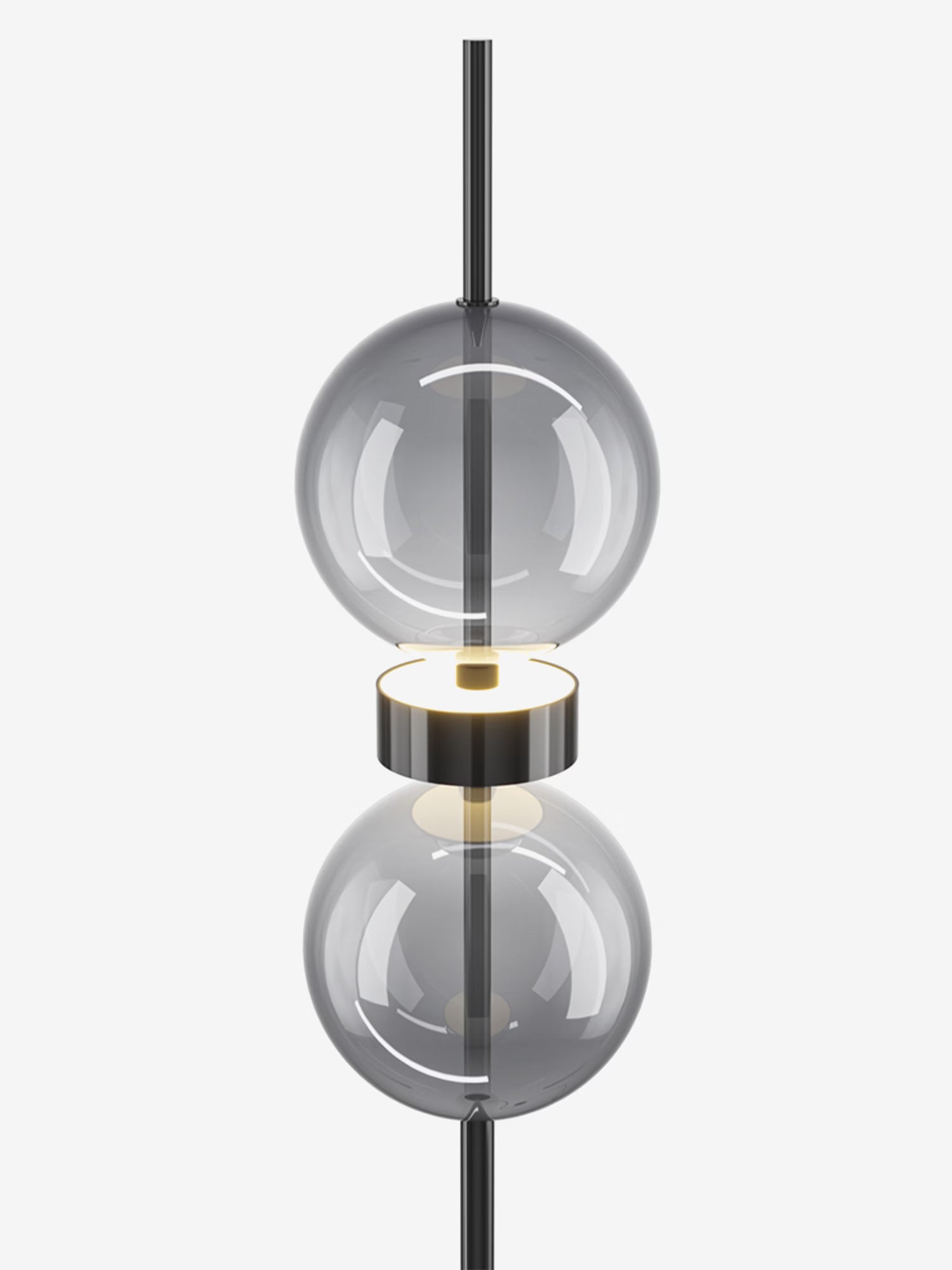 Double Moon Lampada da terra dimmerabile a LED in metallo nero