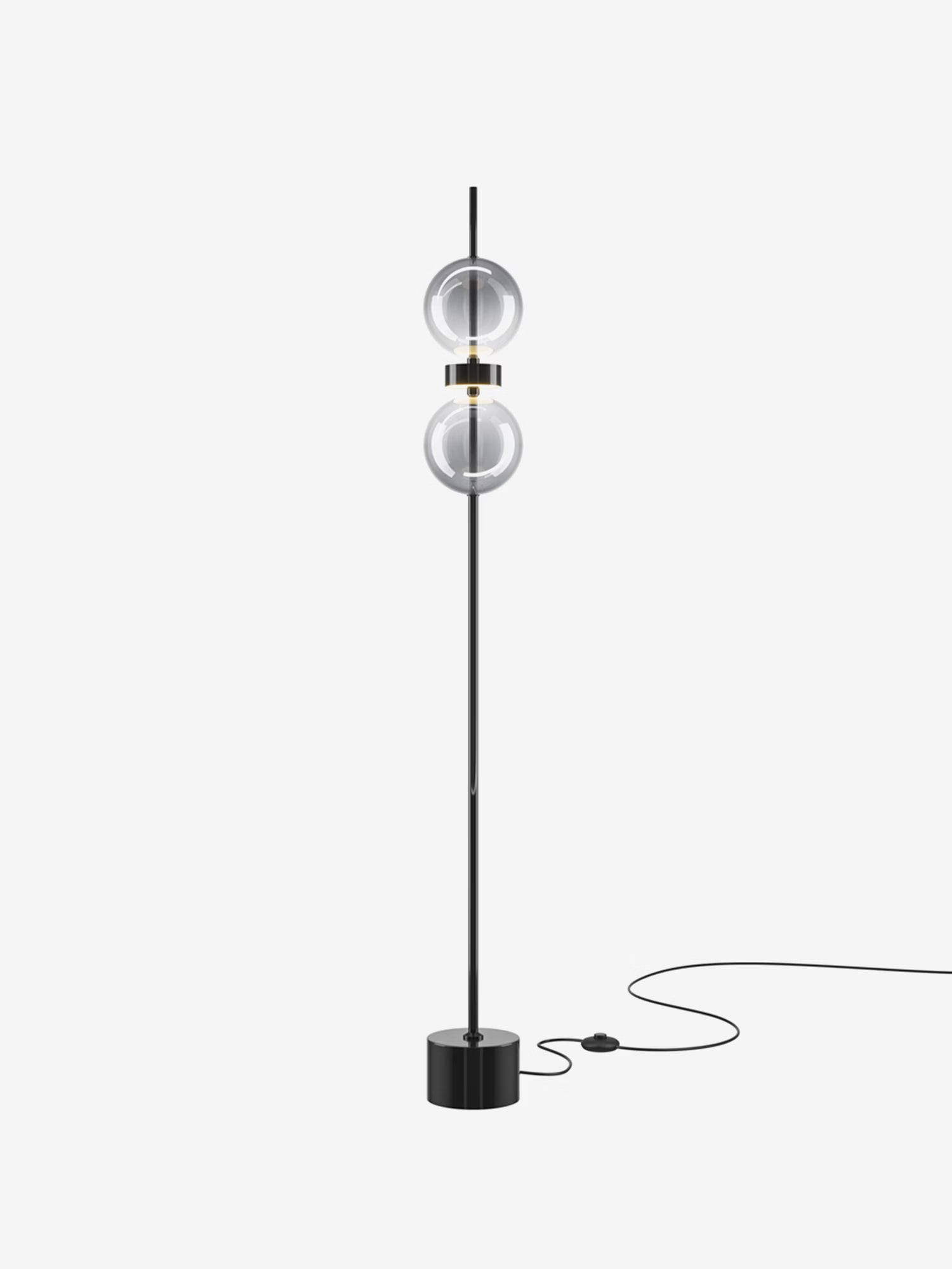 Double Moon Lampadaire LED dimmable en métal noir