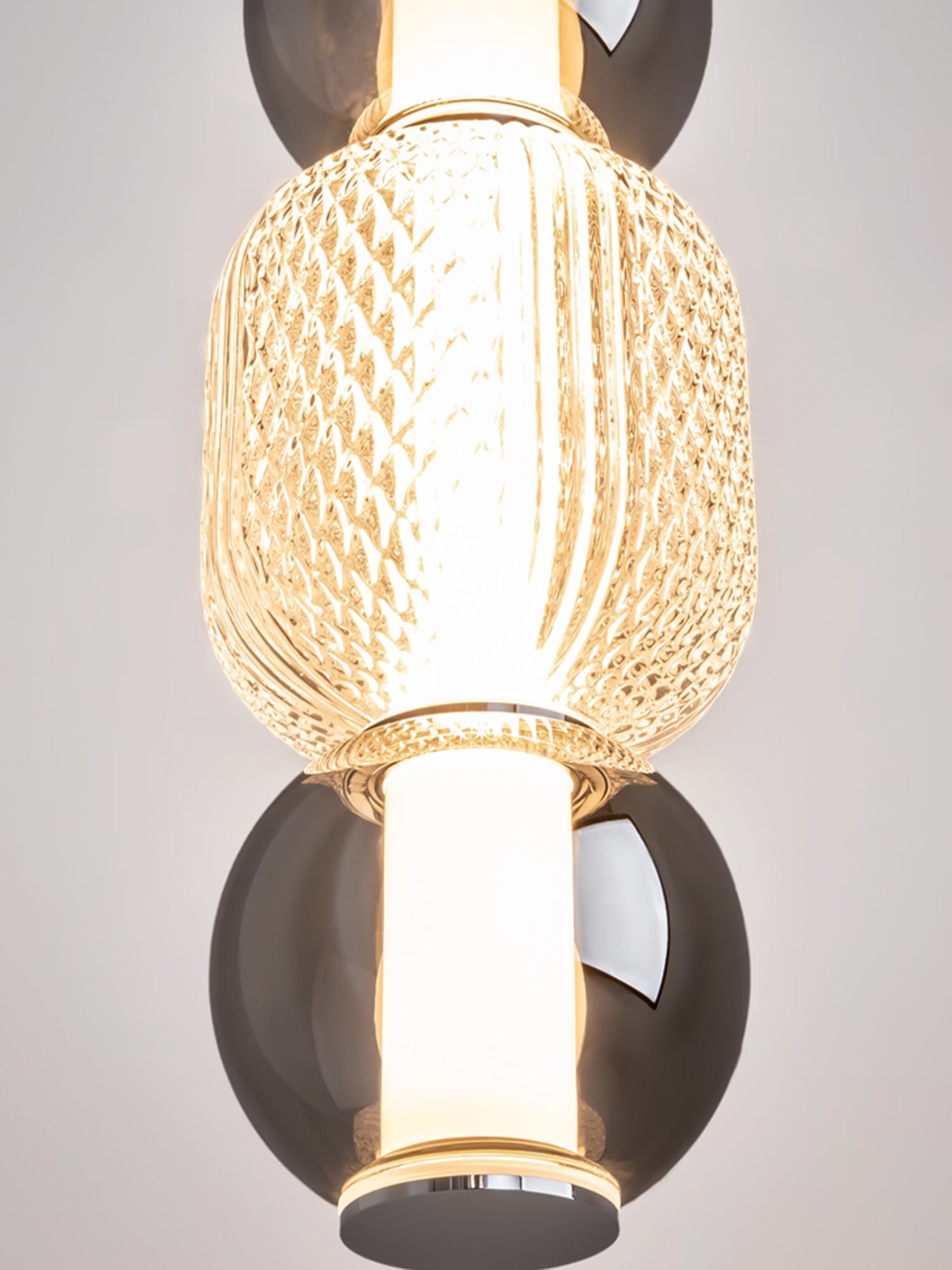 Drop Lámpara colgante LED de vidrio efecto gota cromada