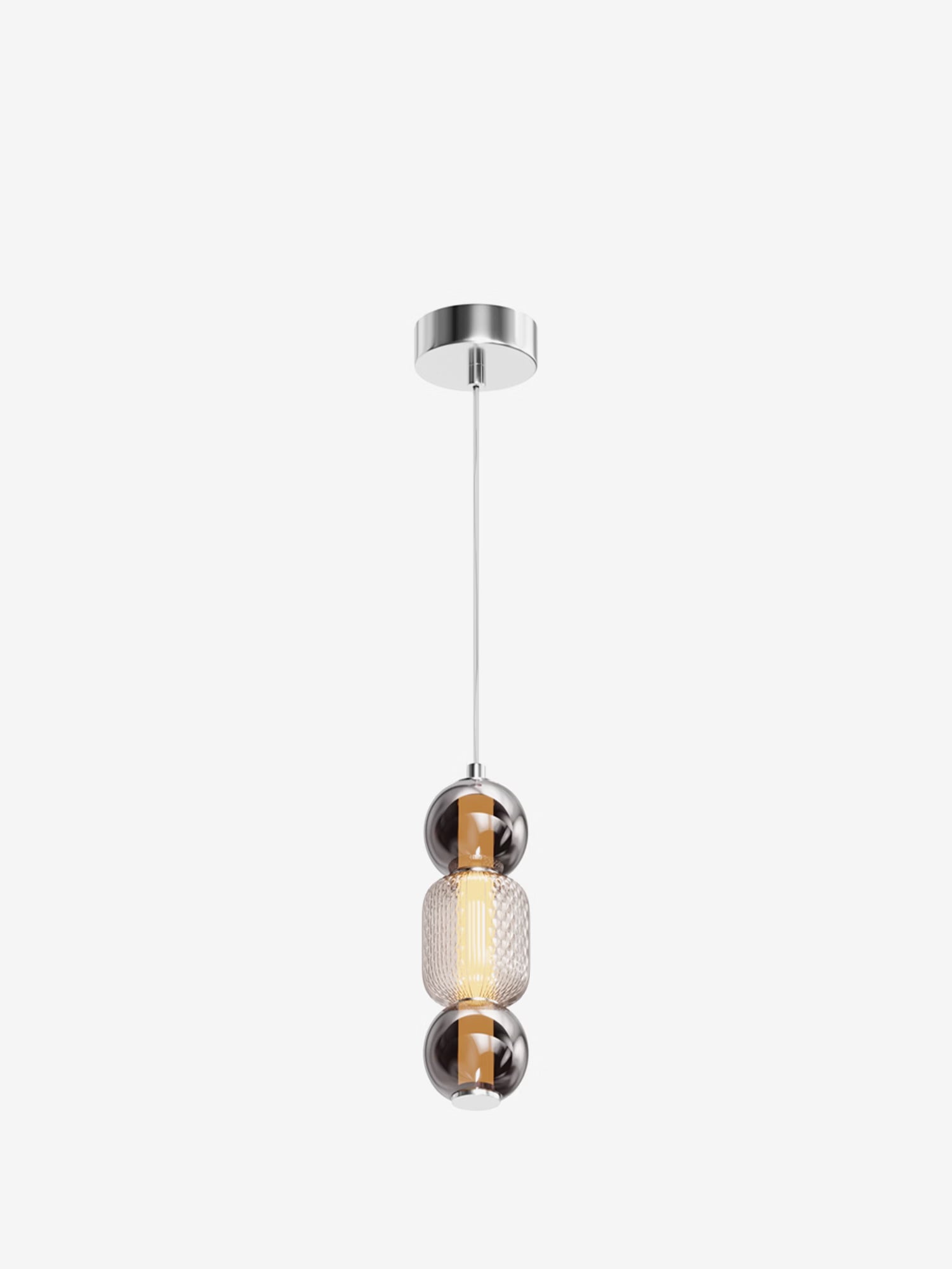 Drop Lámpara colgante LED de vidrio efecto gota cromada