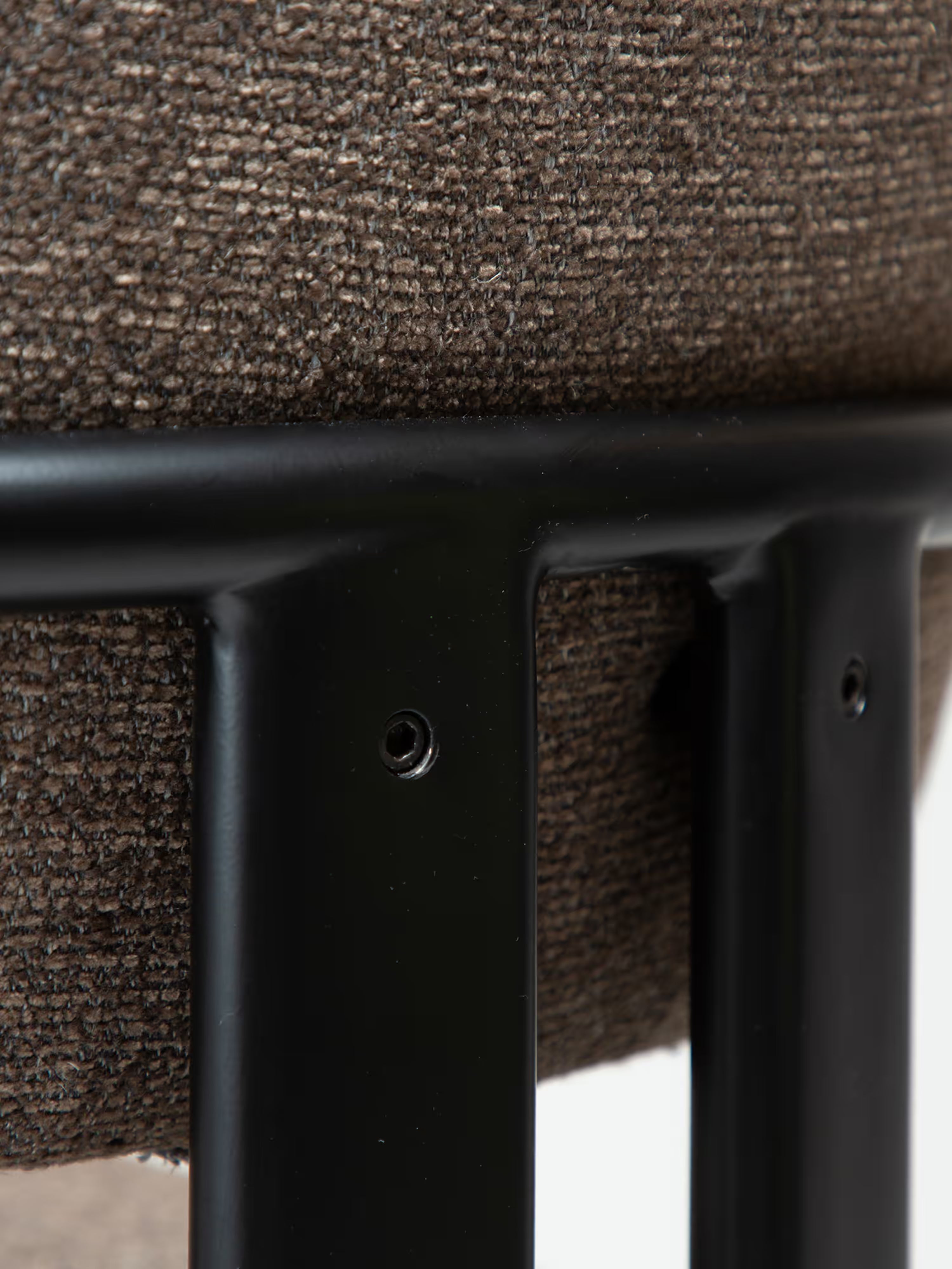 Duct Chaise en bouclé sans accoudoirs – design sculptural avec structure en métal