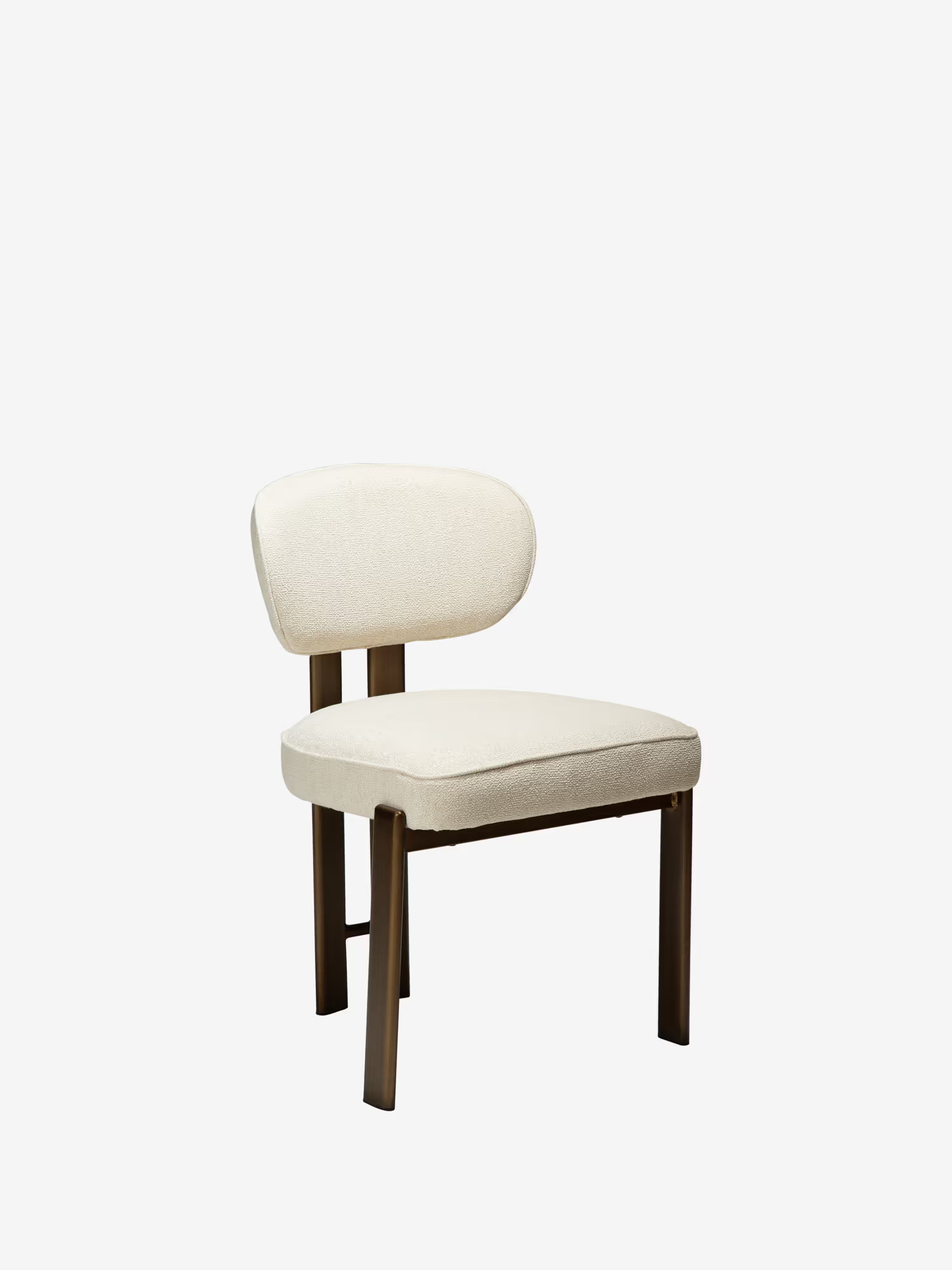 Duct Armless bouclé chair – sculptural design with metal frame