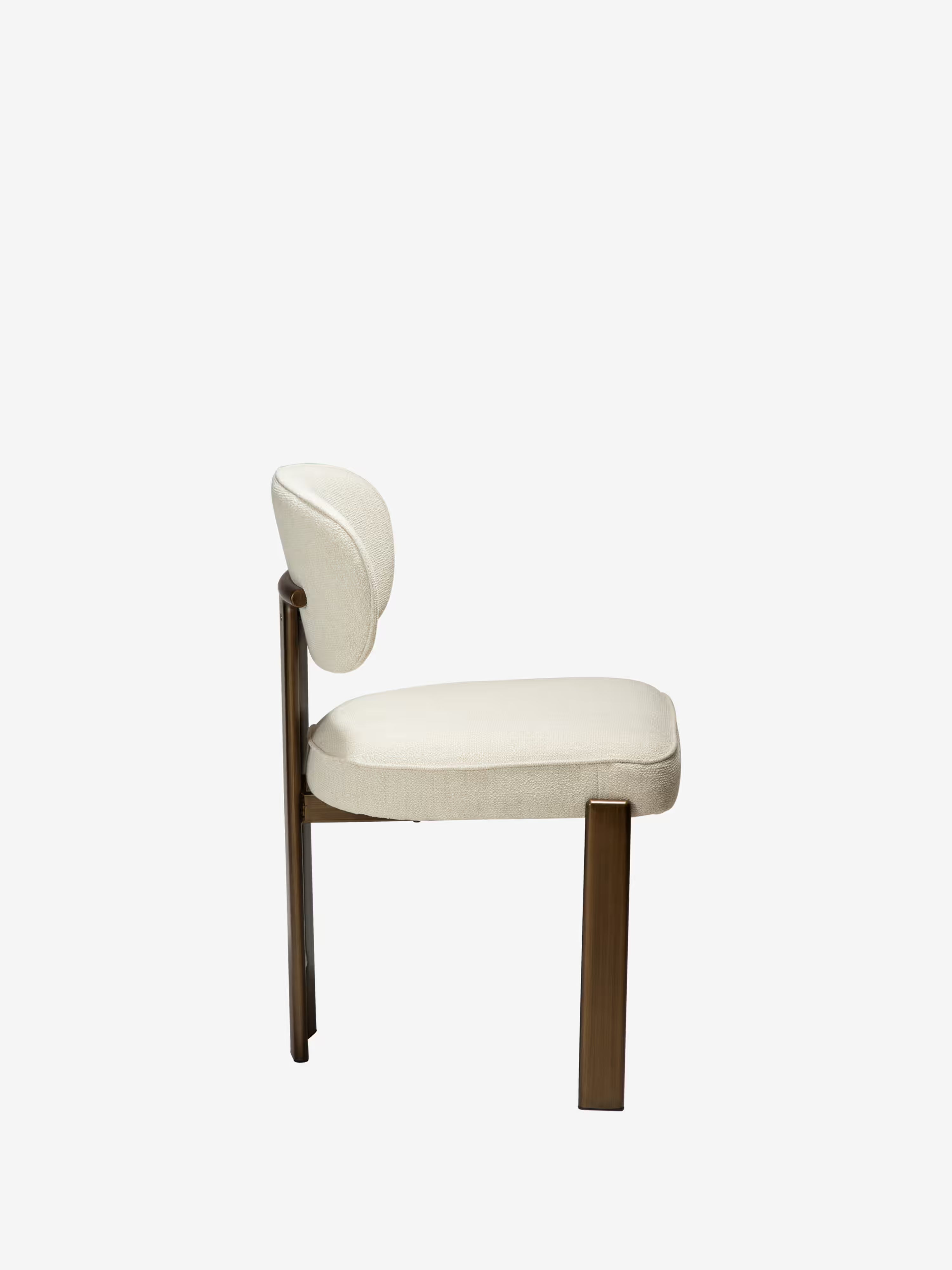 Duct Chaise en bouclé sans accoudoirs – design sculptural avec structure en métal