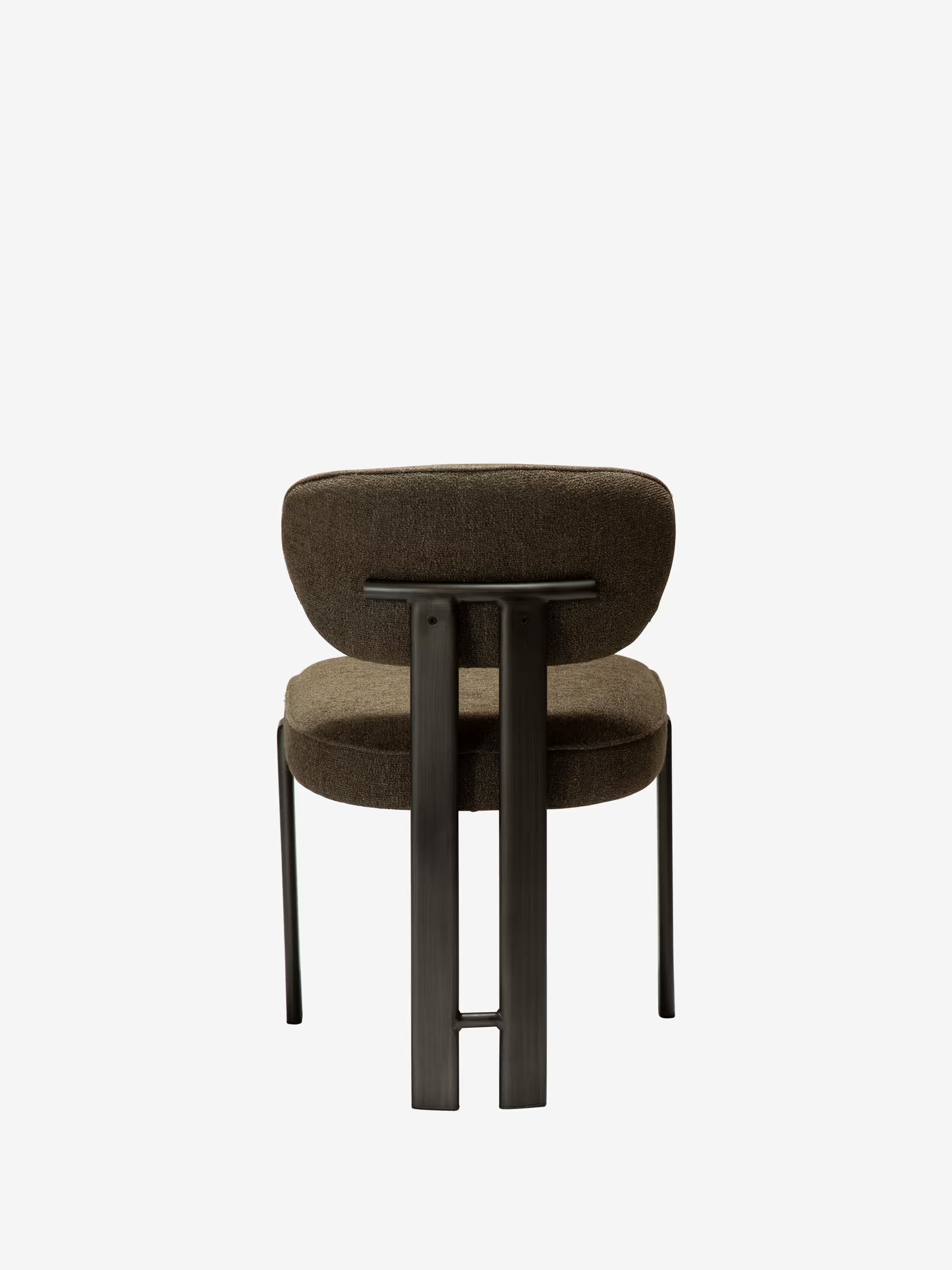 Duct Chaise en bouclé sans accoudoirs – design sculptural avec structure en métal