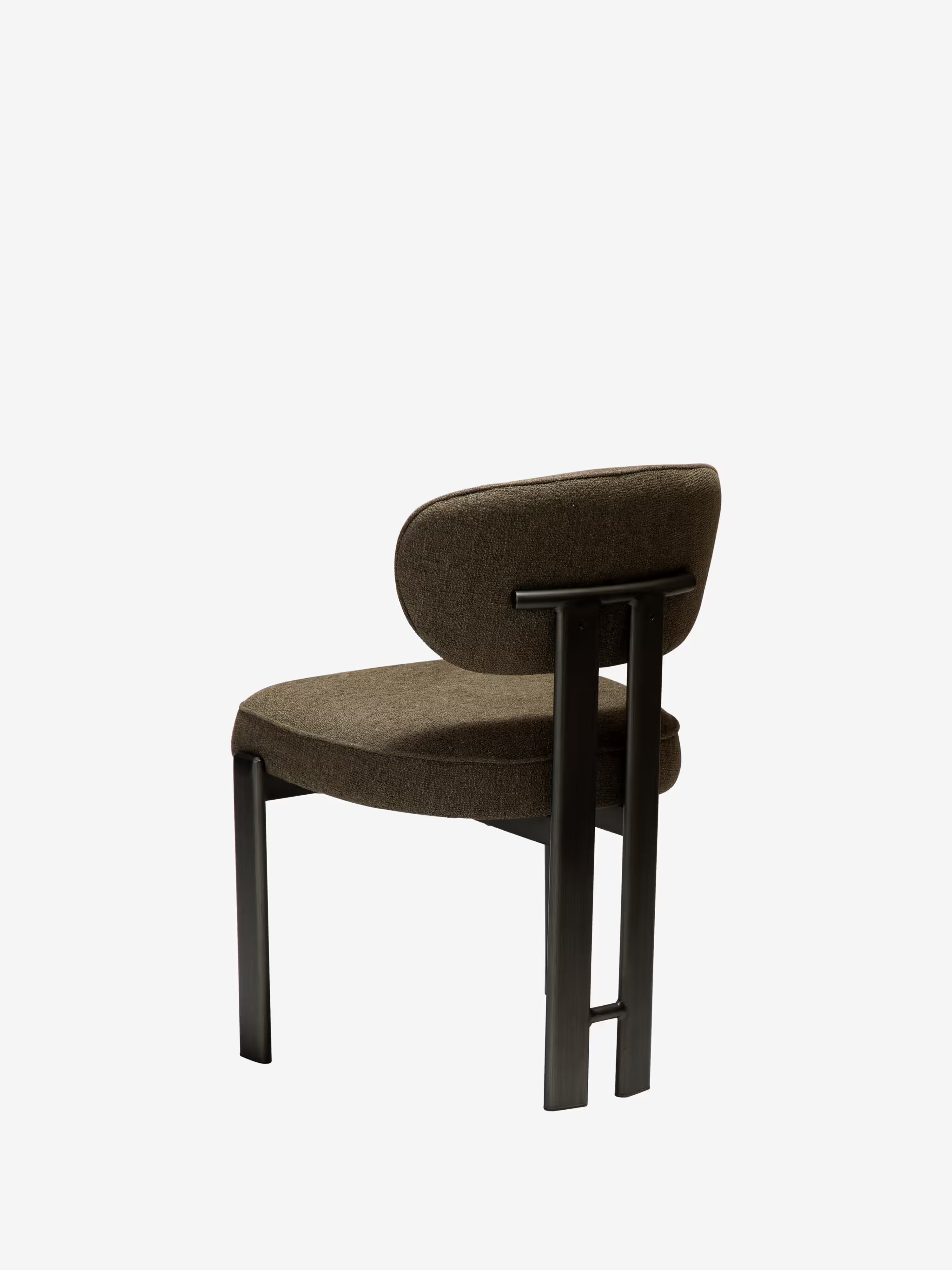 Duct Chaise en bouclé sans accoudoirs – design sculptural avec structure en métal