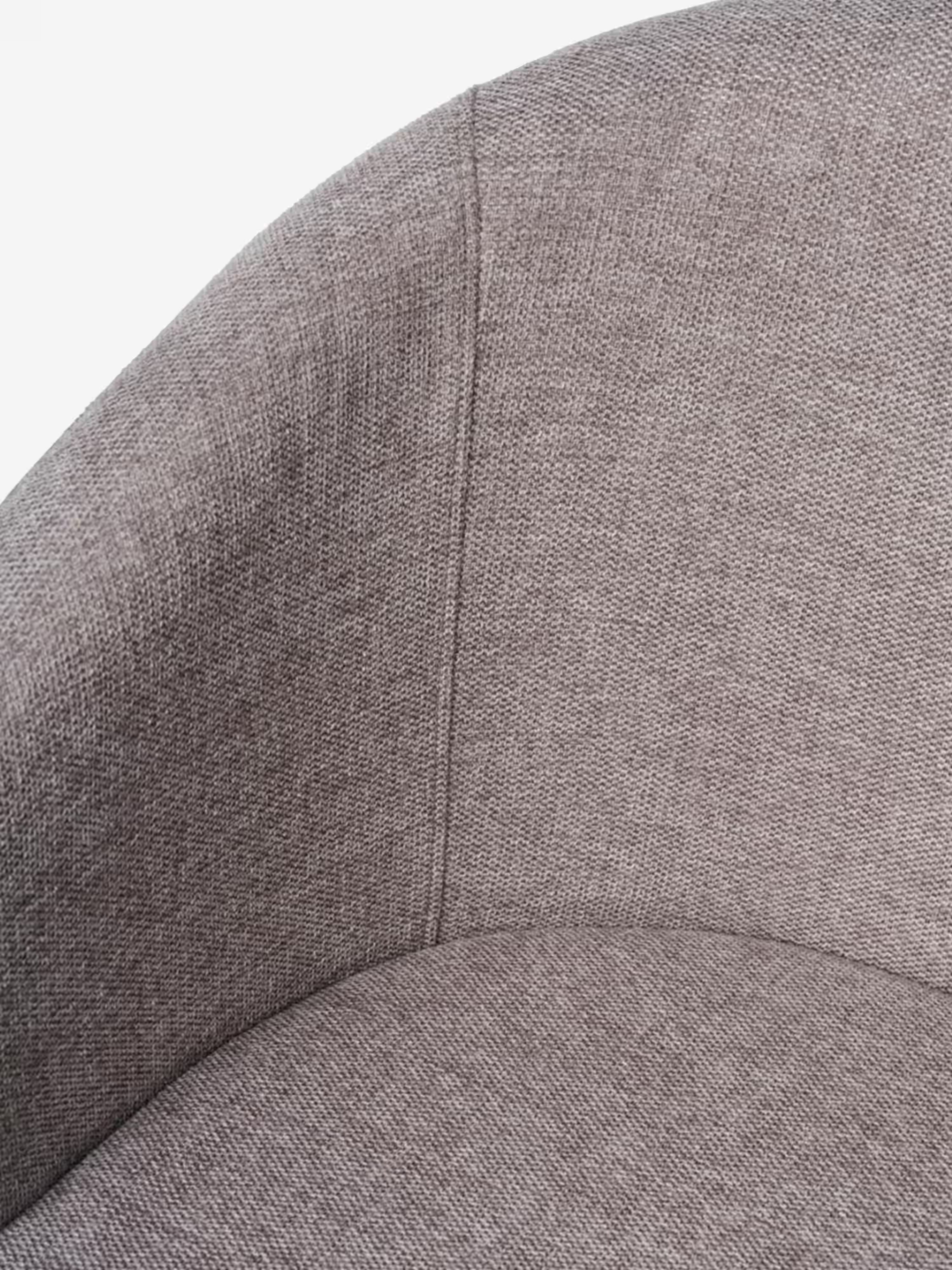Easton Chaise rembourrée en tissu design enveloppant avec accoudoirs et pieds en métal noir