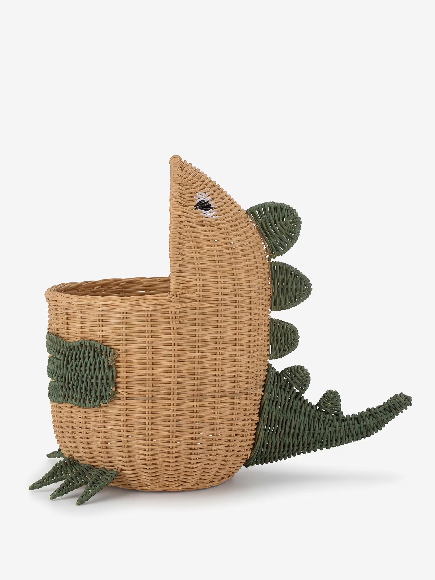Eddi Aufbewahrungskorb aus natürlichem Rattan in Dinosaurierform