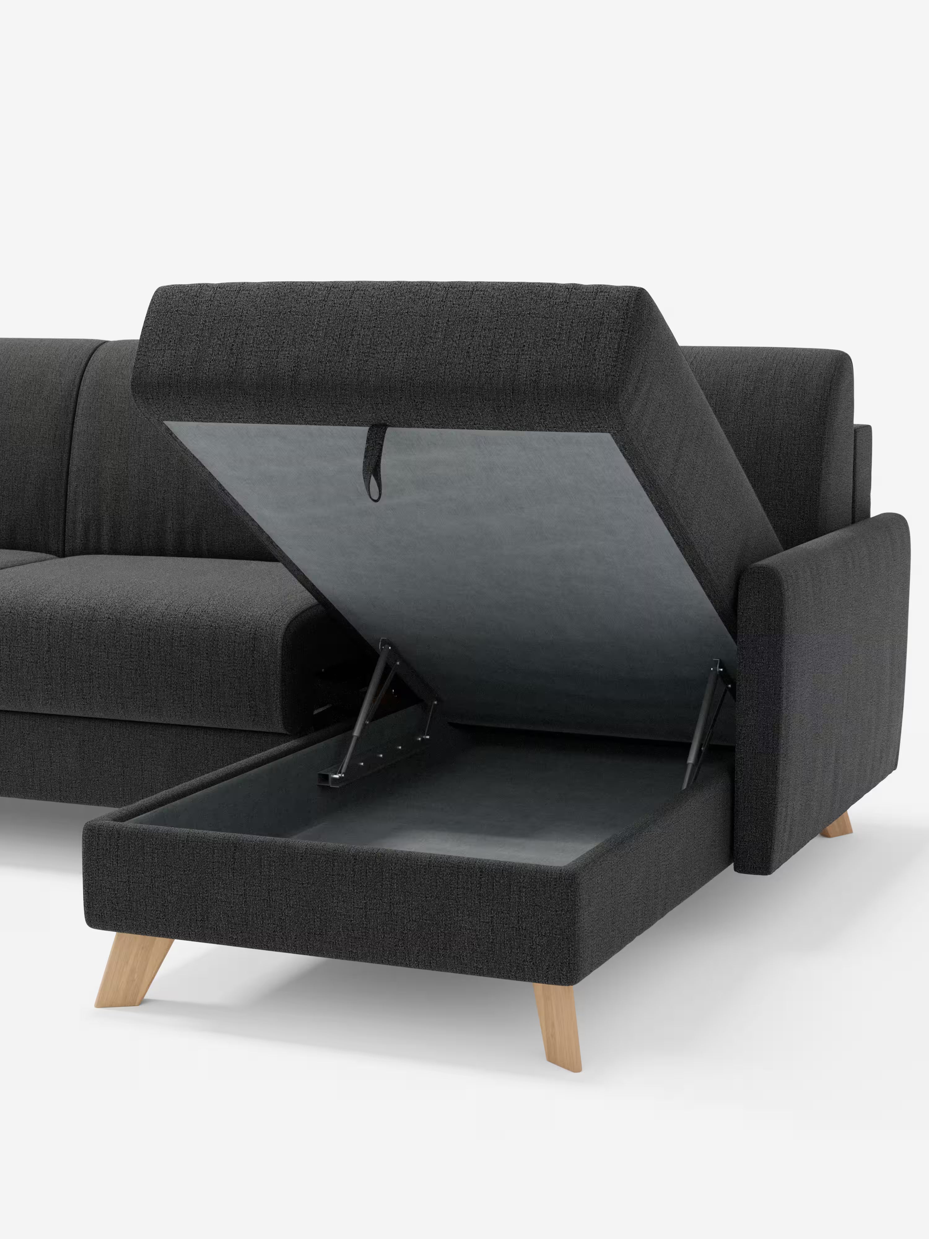 Edgar Divano letto moderno con penisola contenitore – tessuto tecnico impermeabile
