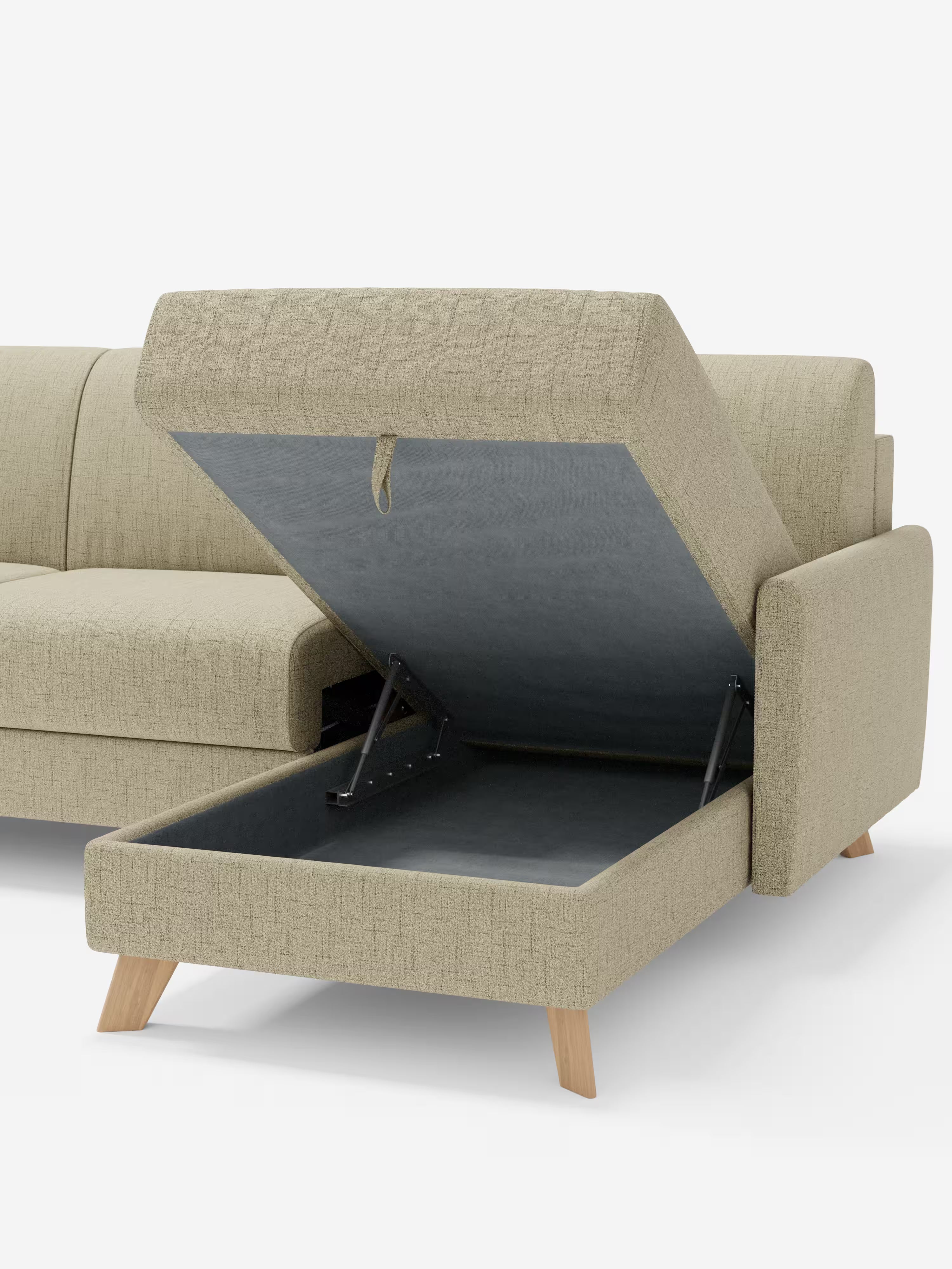 Edgar Divano letto moderno con penisola contenitore – tessuto tecnico impermeabile