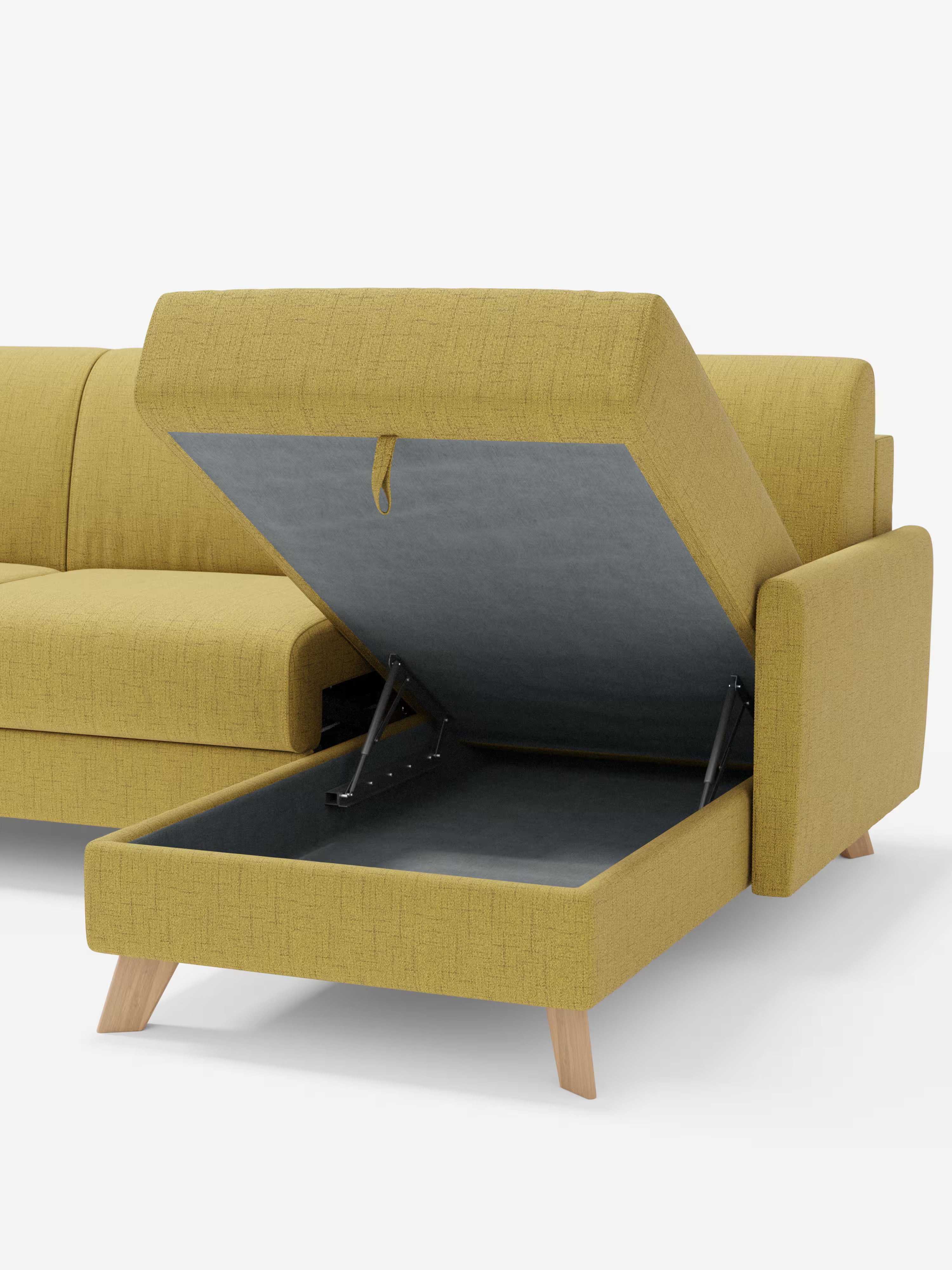 Edgar Divano letto moderno con penisola contenitore – tessuto tecnico impermeabile