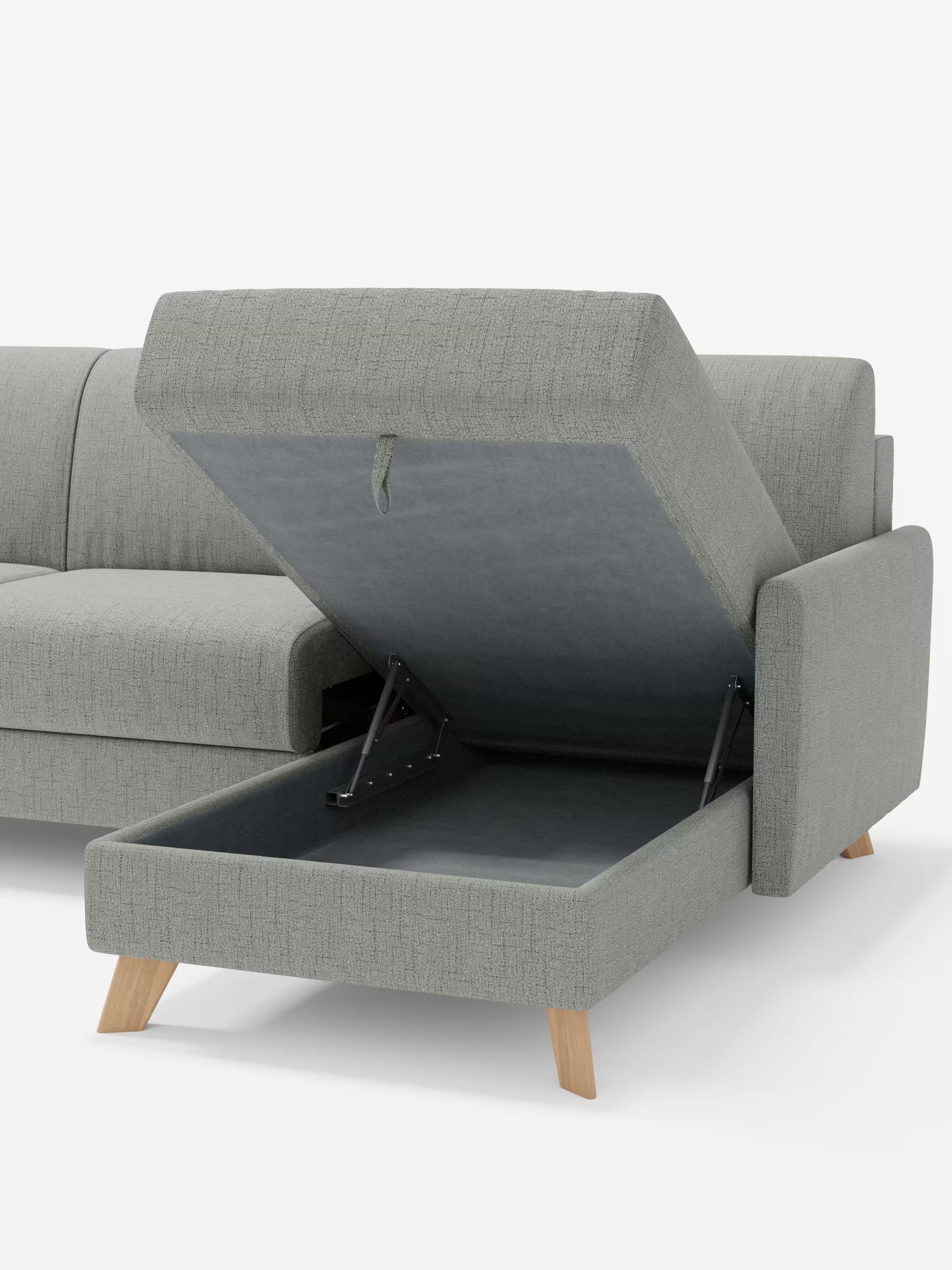 Edgar Divano letto moderno con penisola contenitore – tessuto tecnico impermeabile