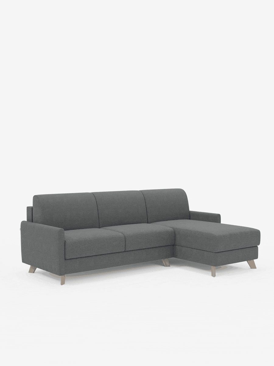 Edgar Divano letto moderno con penisola contenitore – tessuto tecnico impermeabile