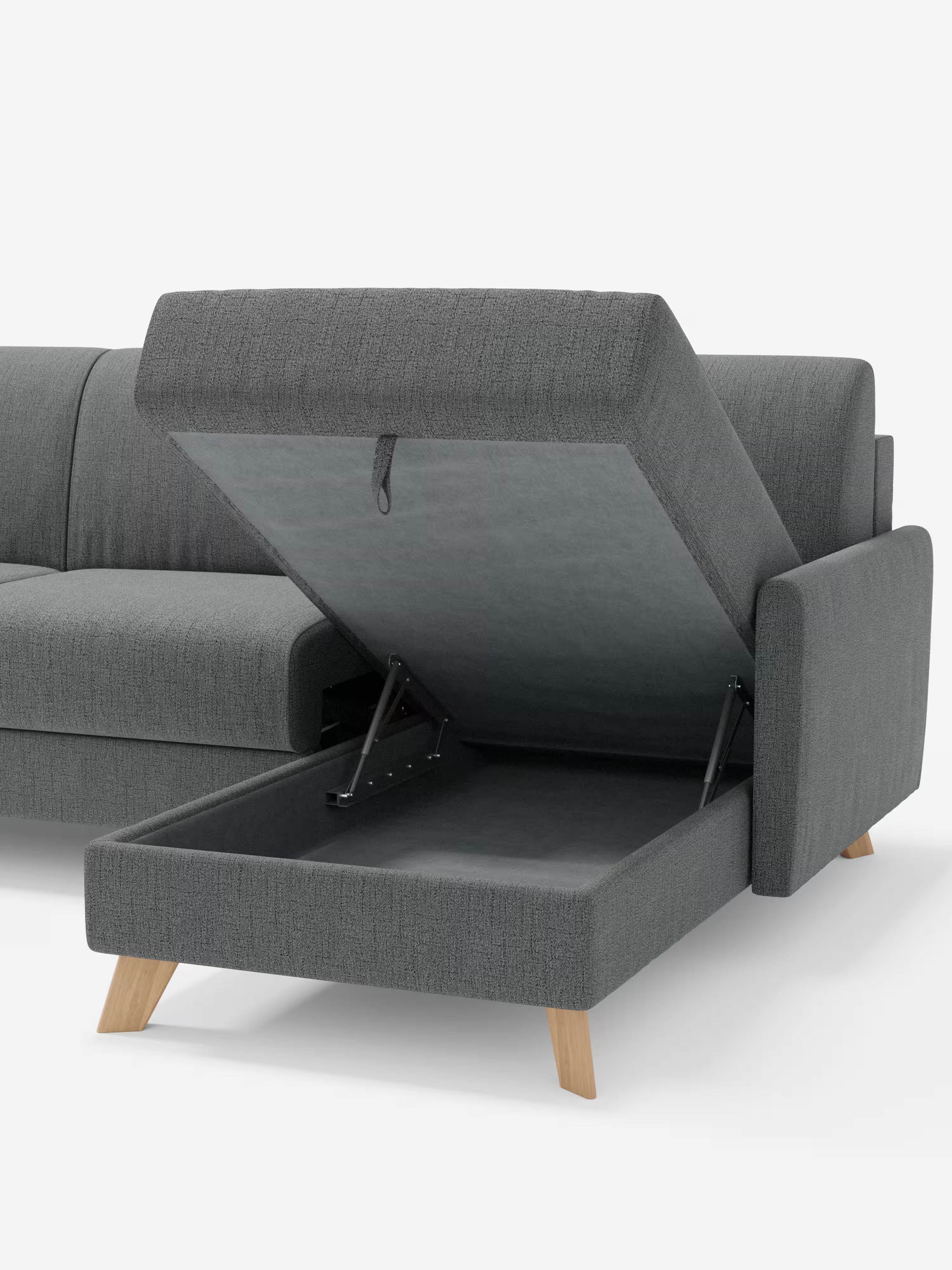 Edgar Divano letto moderno con penisola contenitore – tessuto tecnico impermeabile