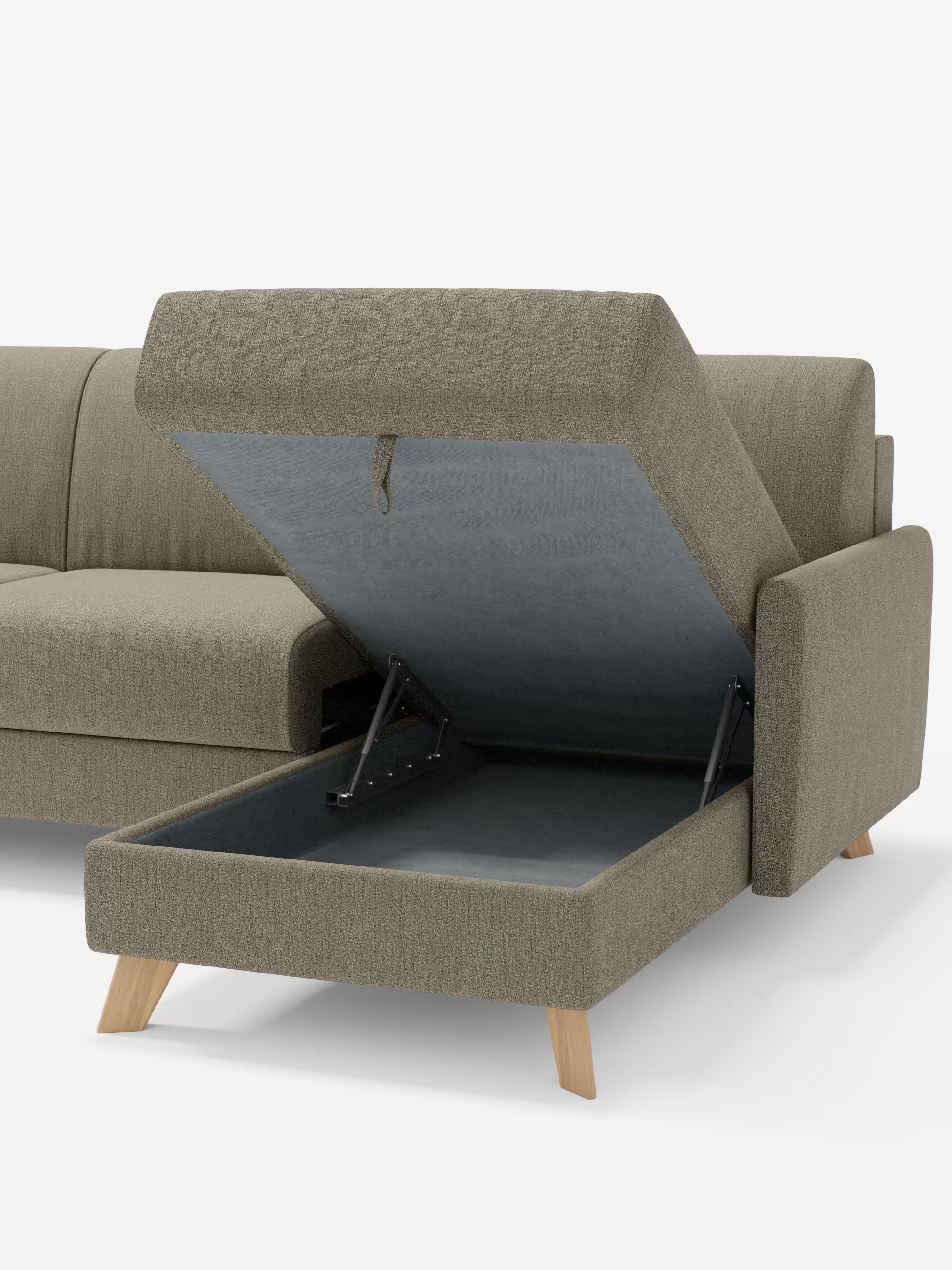 Edgar Divano letto moderno con penisola contenitore – tessuto tecnico impermeabile