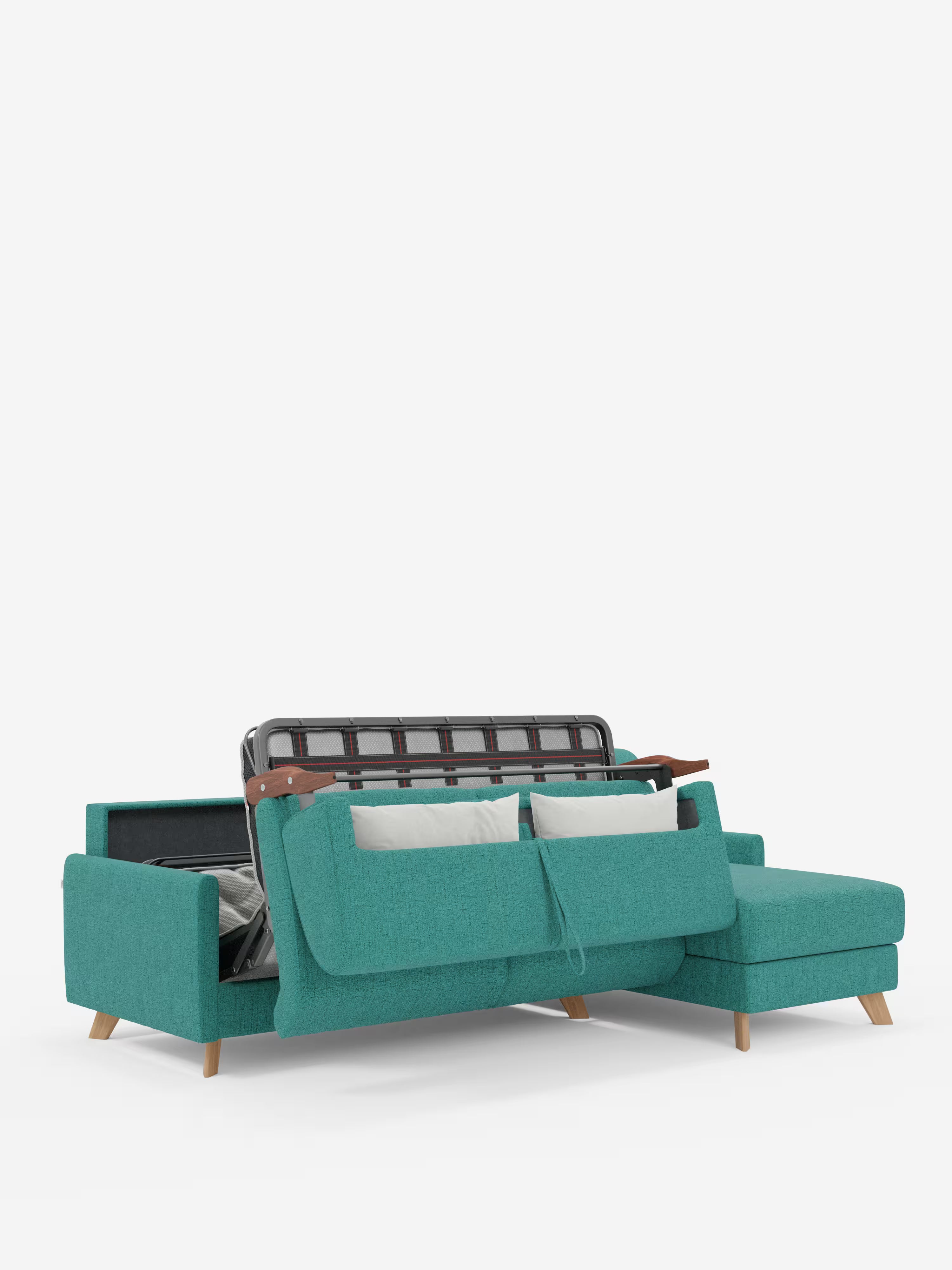 Edgar Divano letto moderno con penisola contenitore – tessuto tecnico impermeabile