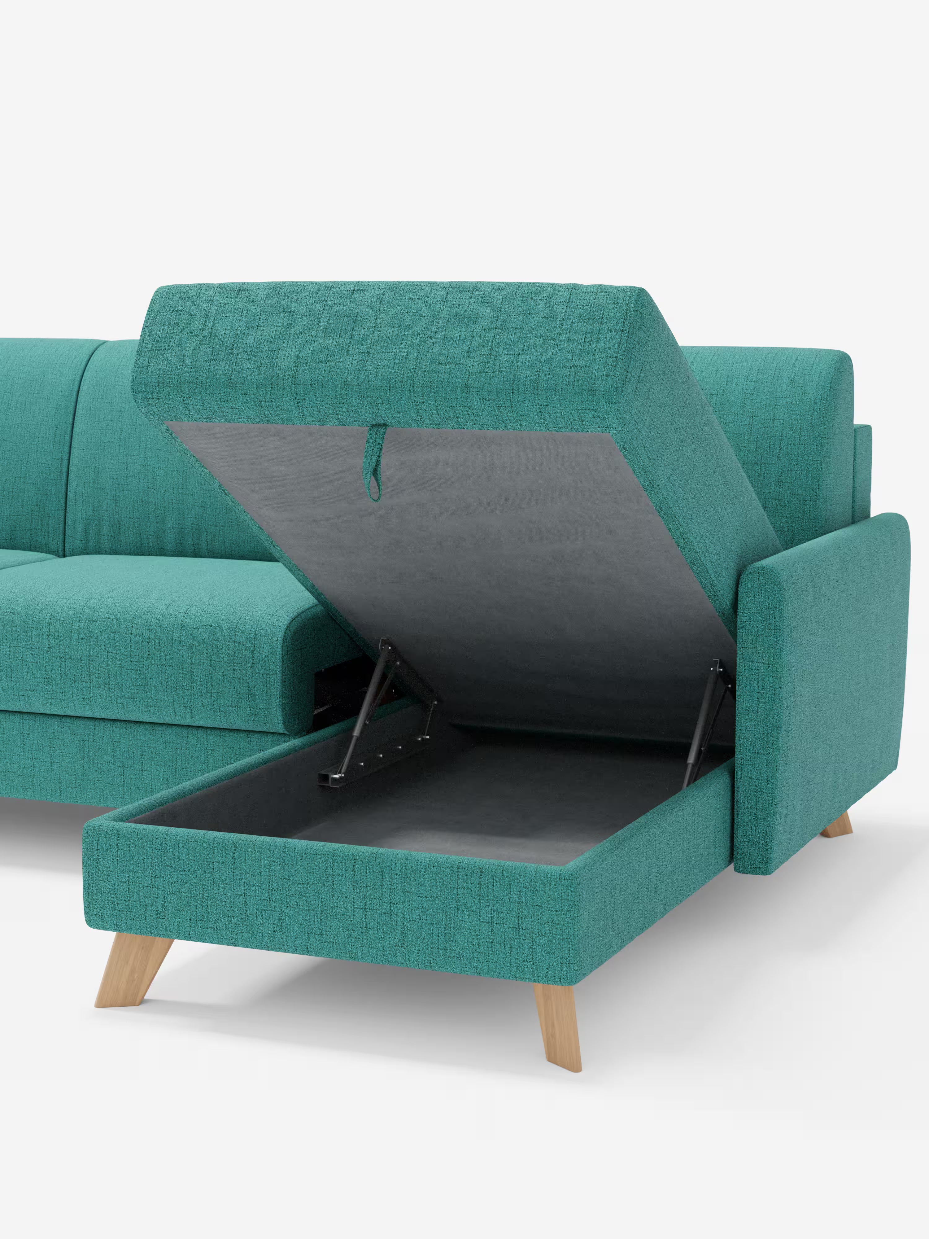 Edgar Divano letto moderno con penisola contenitore – tessuto tecnico impermeabile