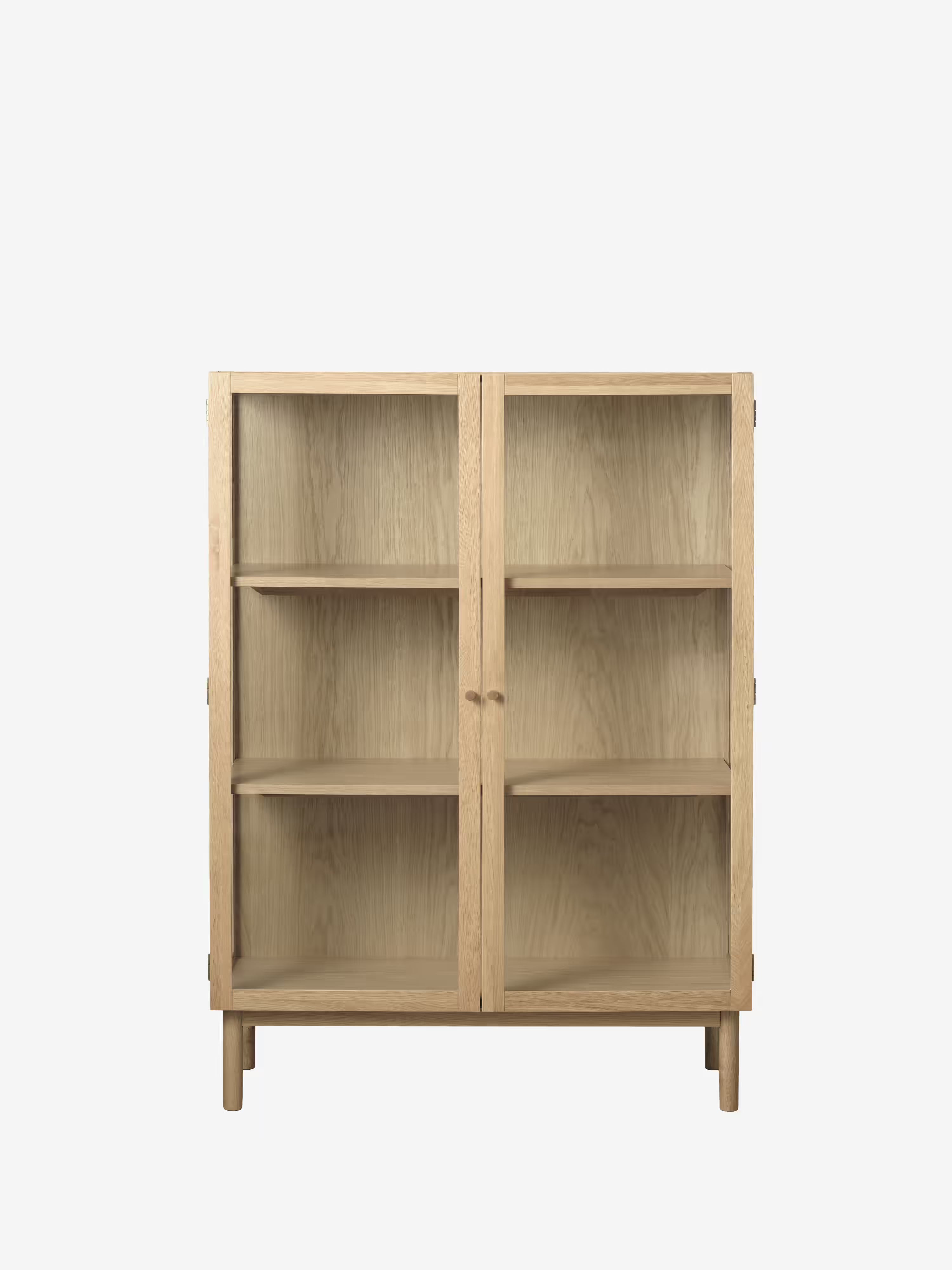 Elba display cabinet in oak and tempered glass - sideboard 100 x 140 cm
