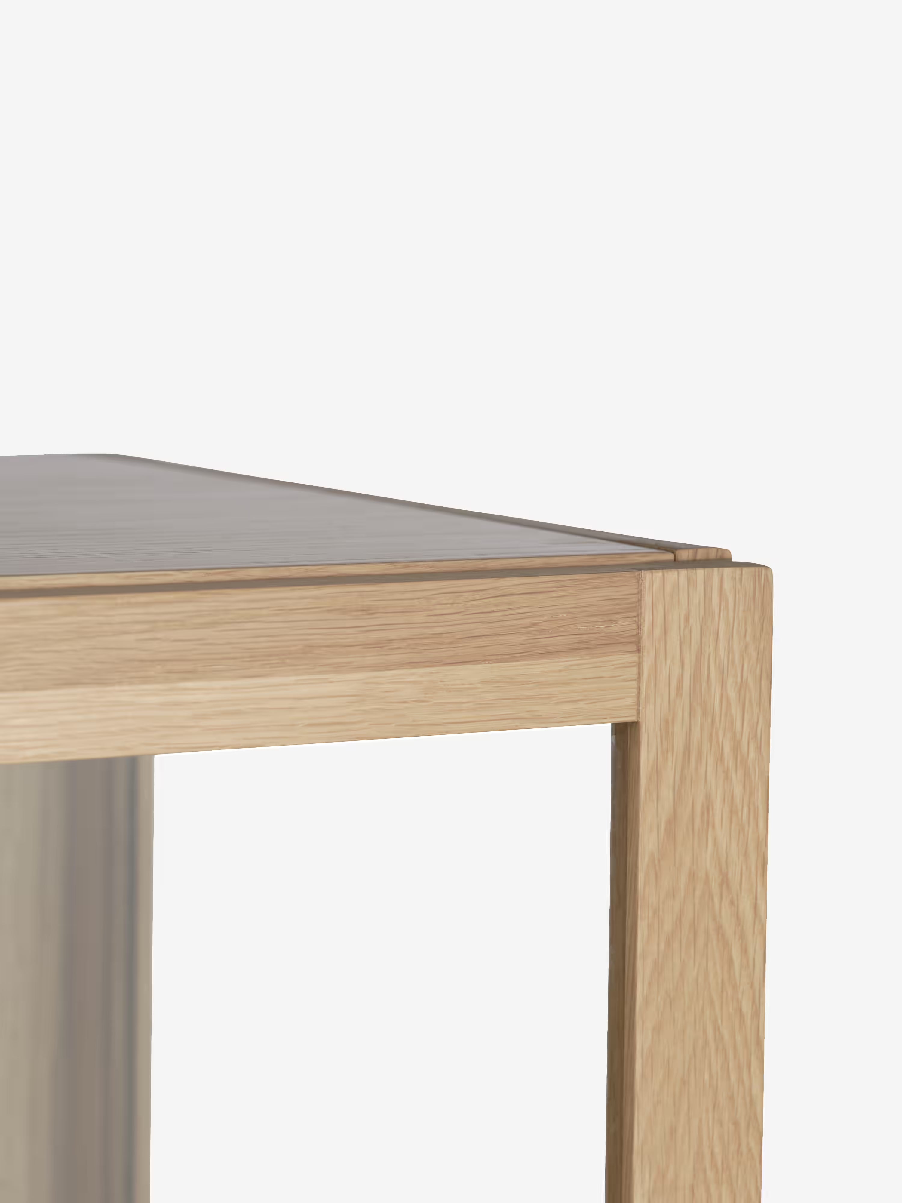 Elba tall display cabinet in oak with tempered glass doors - sideboard 90 x 190 cm