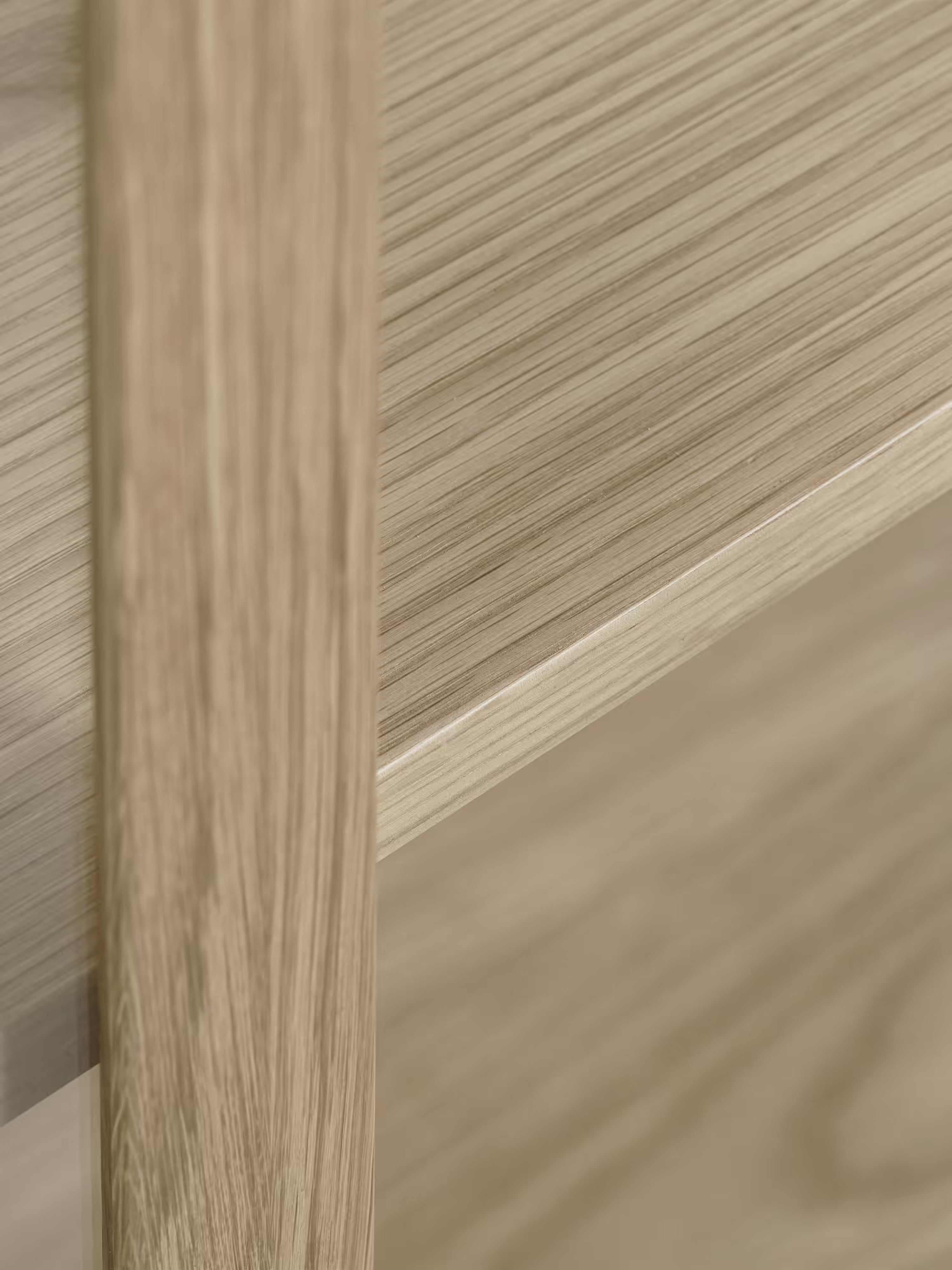 Elba aparador vitrina en roble natural con puertas de vidrio templado 140 x 88 cm