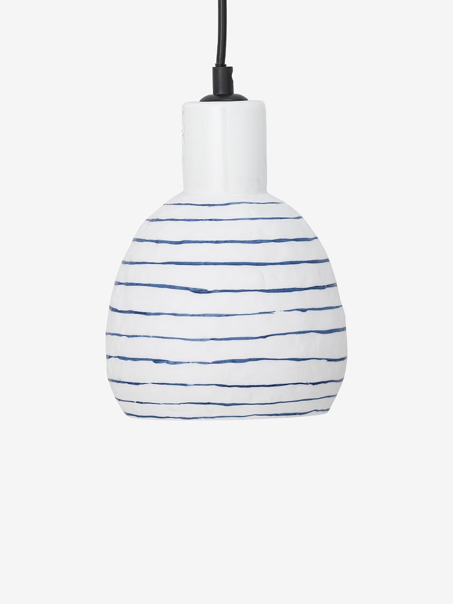 Elga Lámpara colgante de gres blanco decorado a mano de estilo mediterráneo