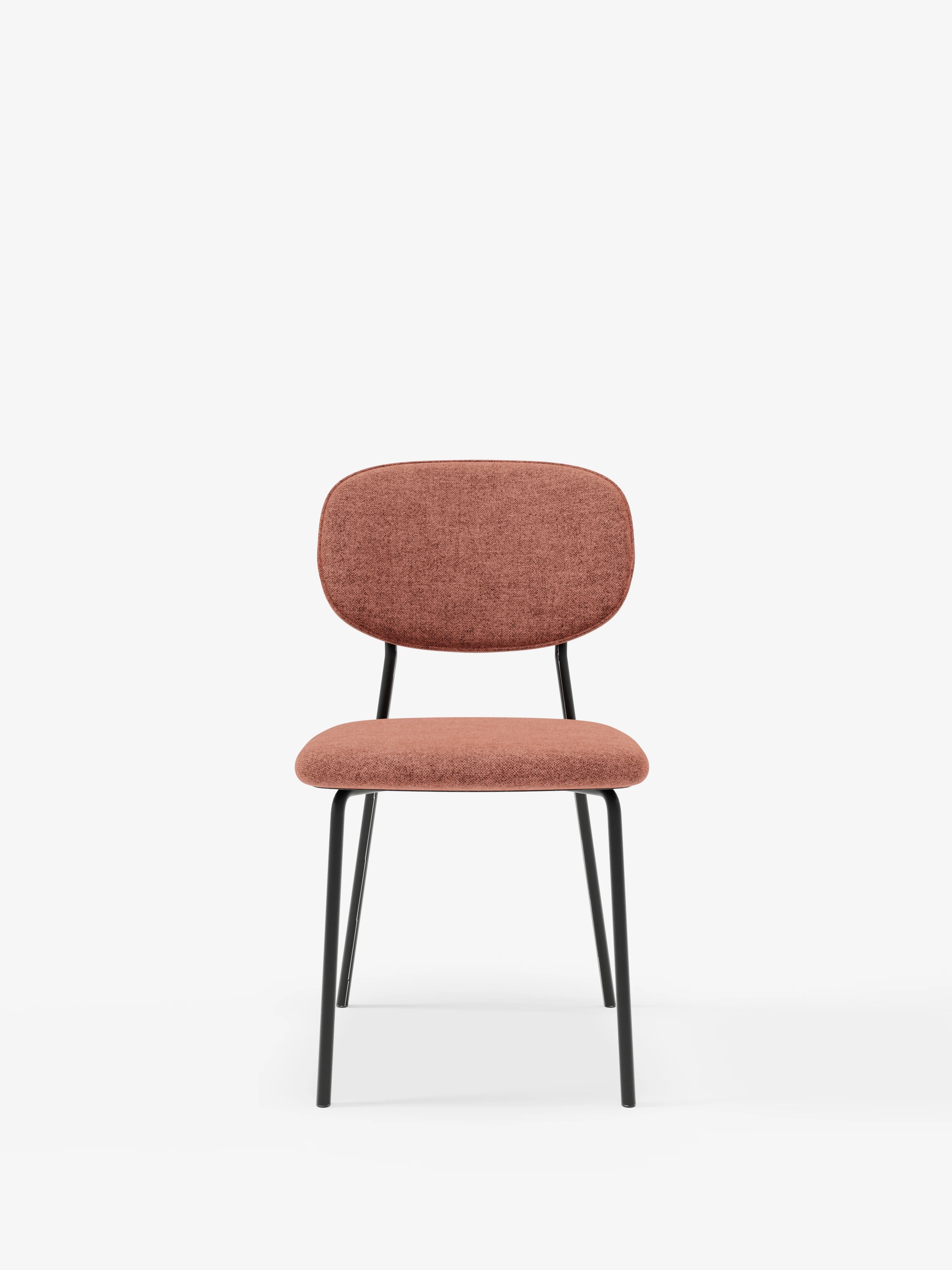 Ellis chaise en tissu rouille avec pieds en métal peint noir
