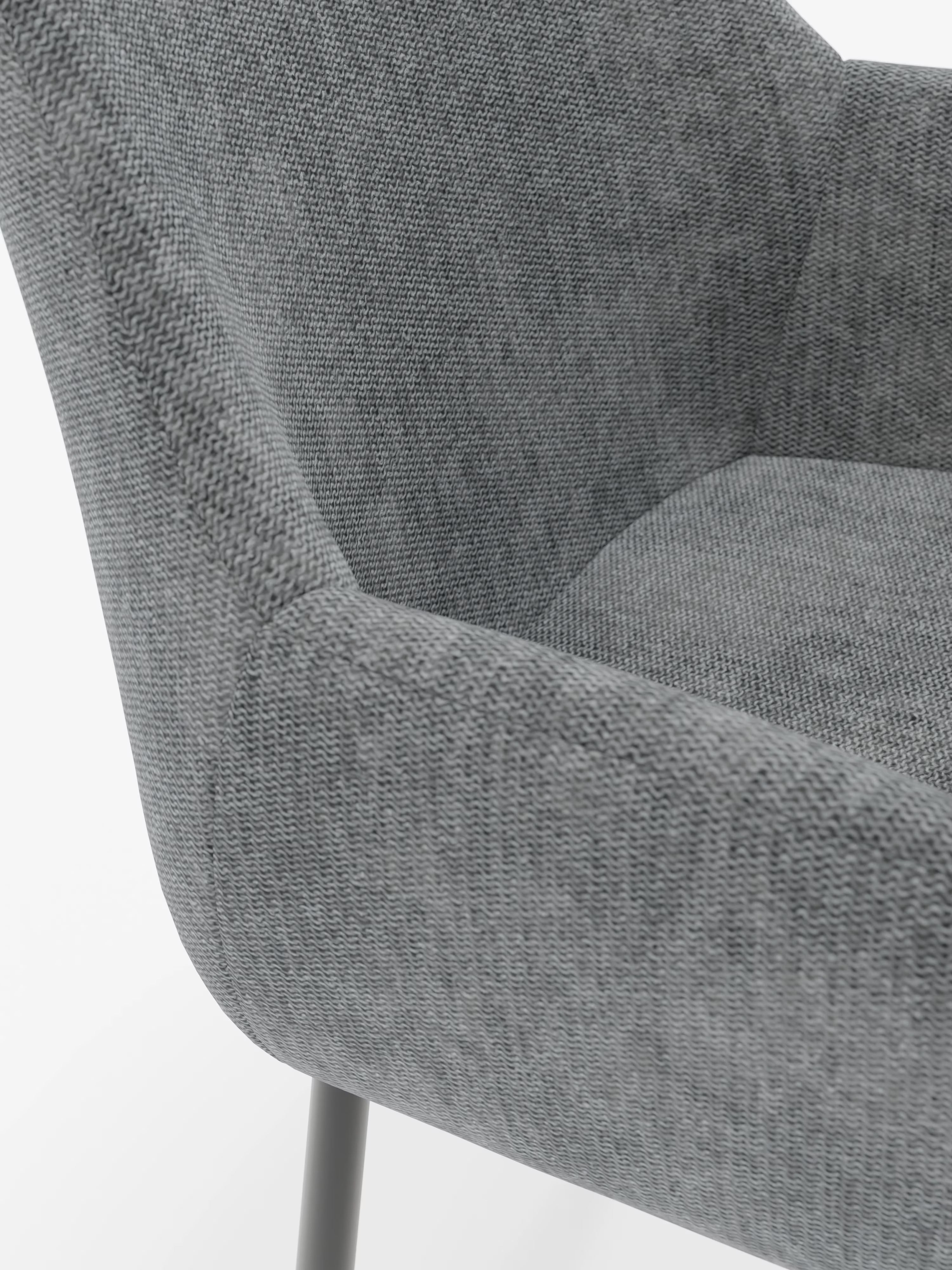 Elodie Chaise rembourrée avec accoudoirs anthracite – design compact et raffiné avec structure en métal