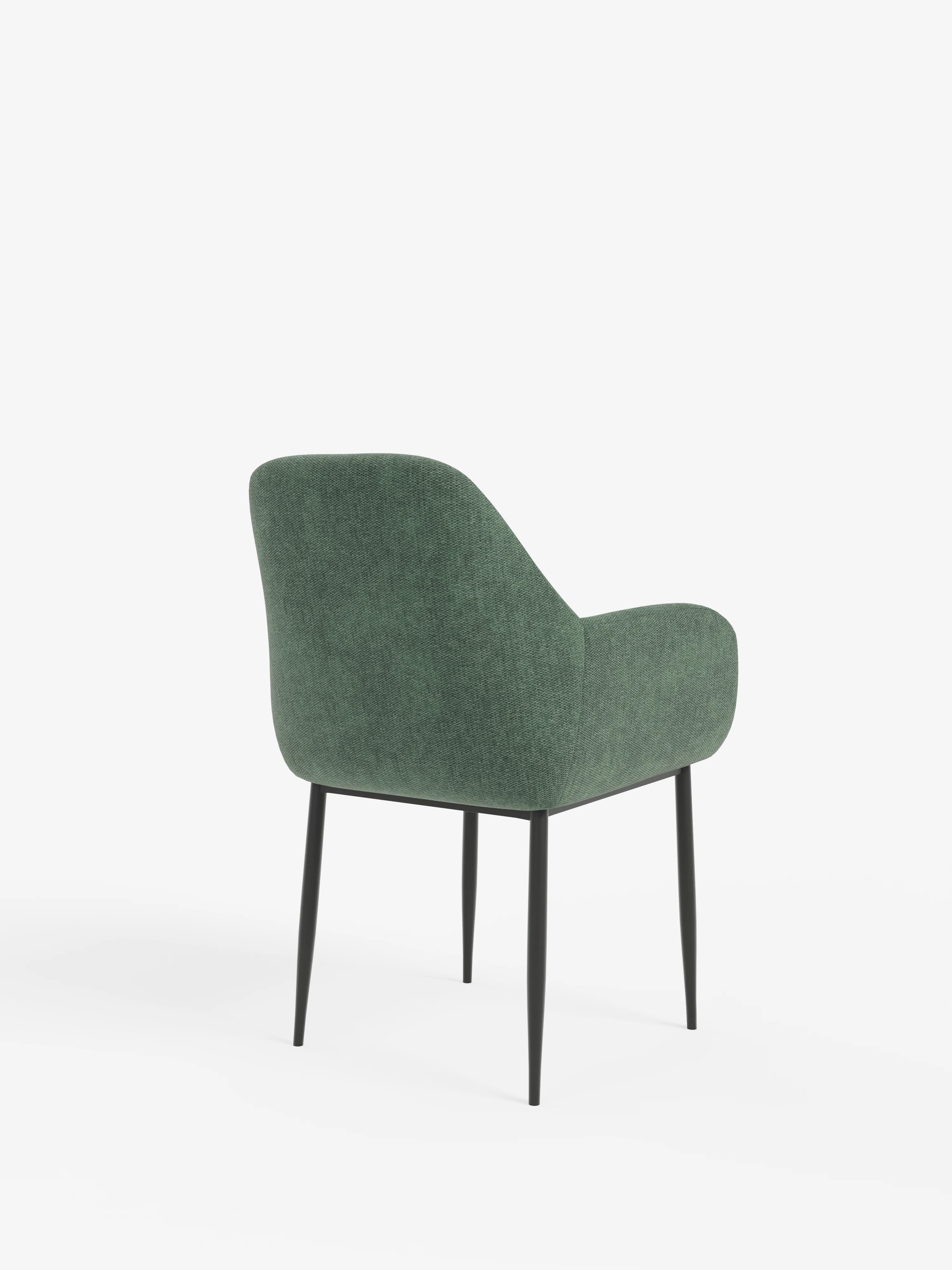 Elodie Chaise rembourrée avec accoudoirs vert – design compact et raffiné avec structure en métal