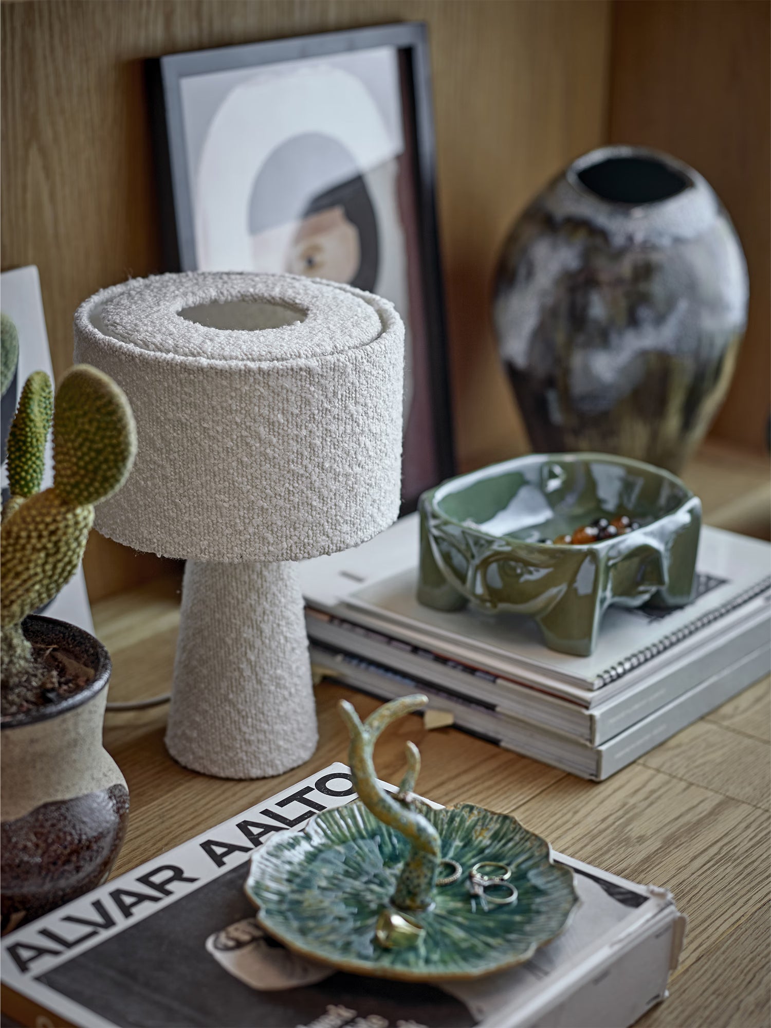Emmie lámpara de mesa de bouclé – Estilo acogedor