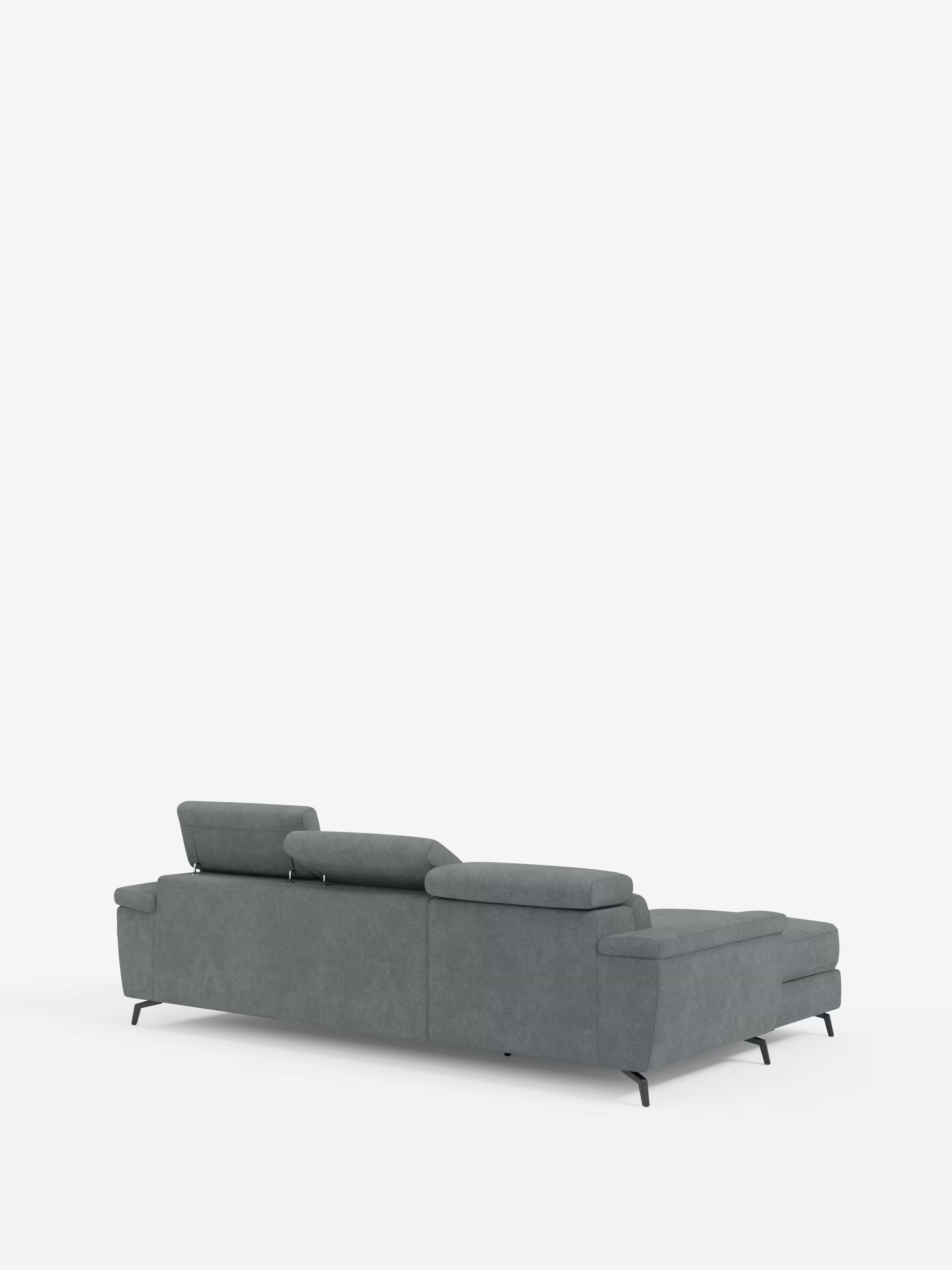 Estro divano con penisola e poggiapiedi estraibile - poggiatesta reclinabili in tessuto impermeabile