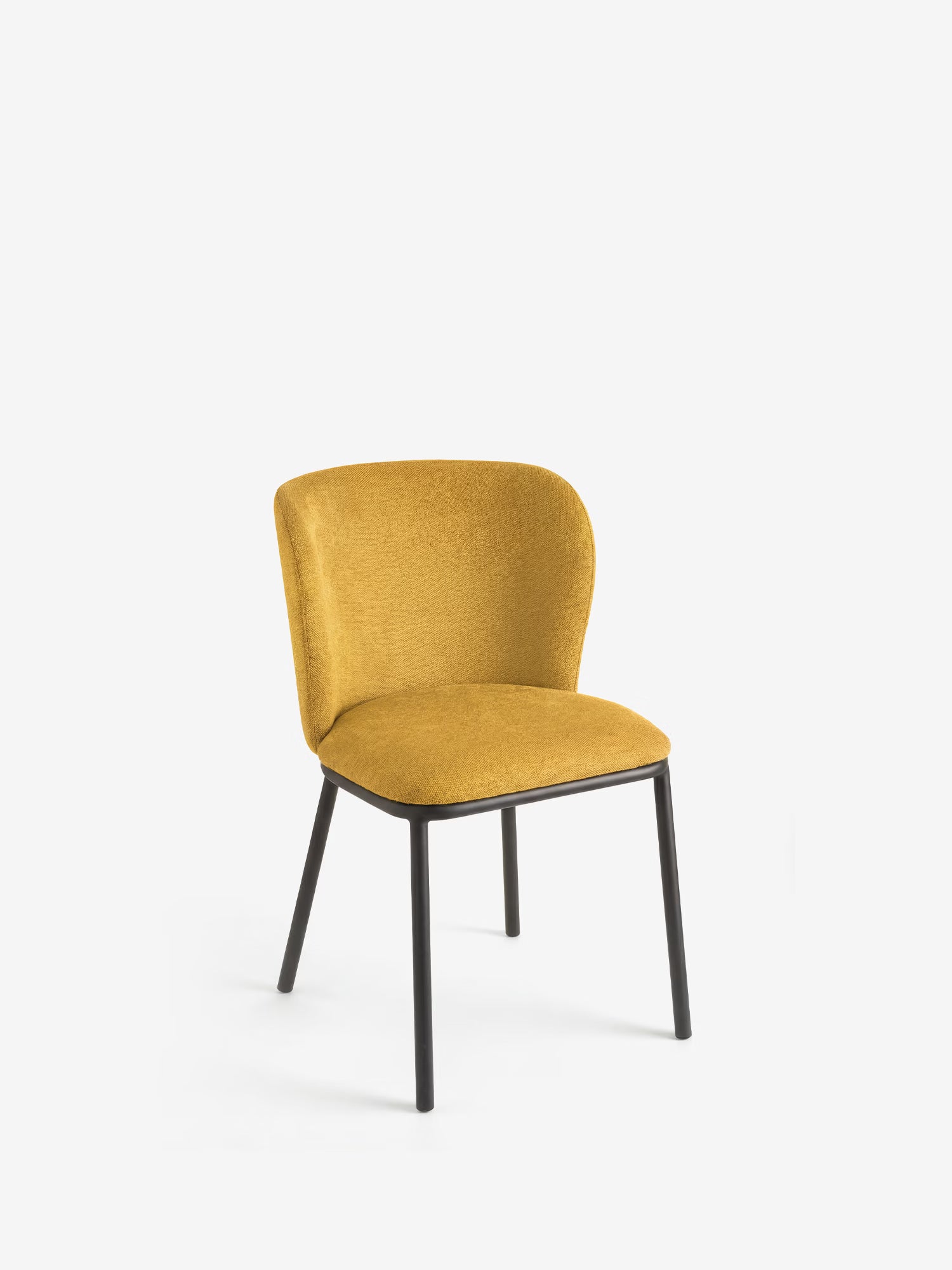 Evissa Chaise rembourrée en tissu avec pieds en métal peint