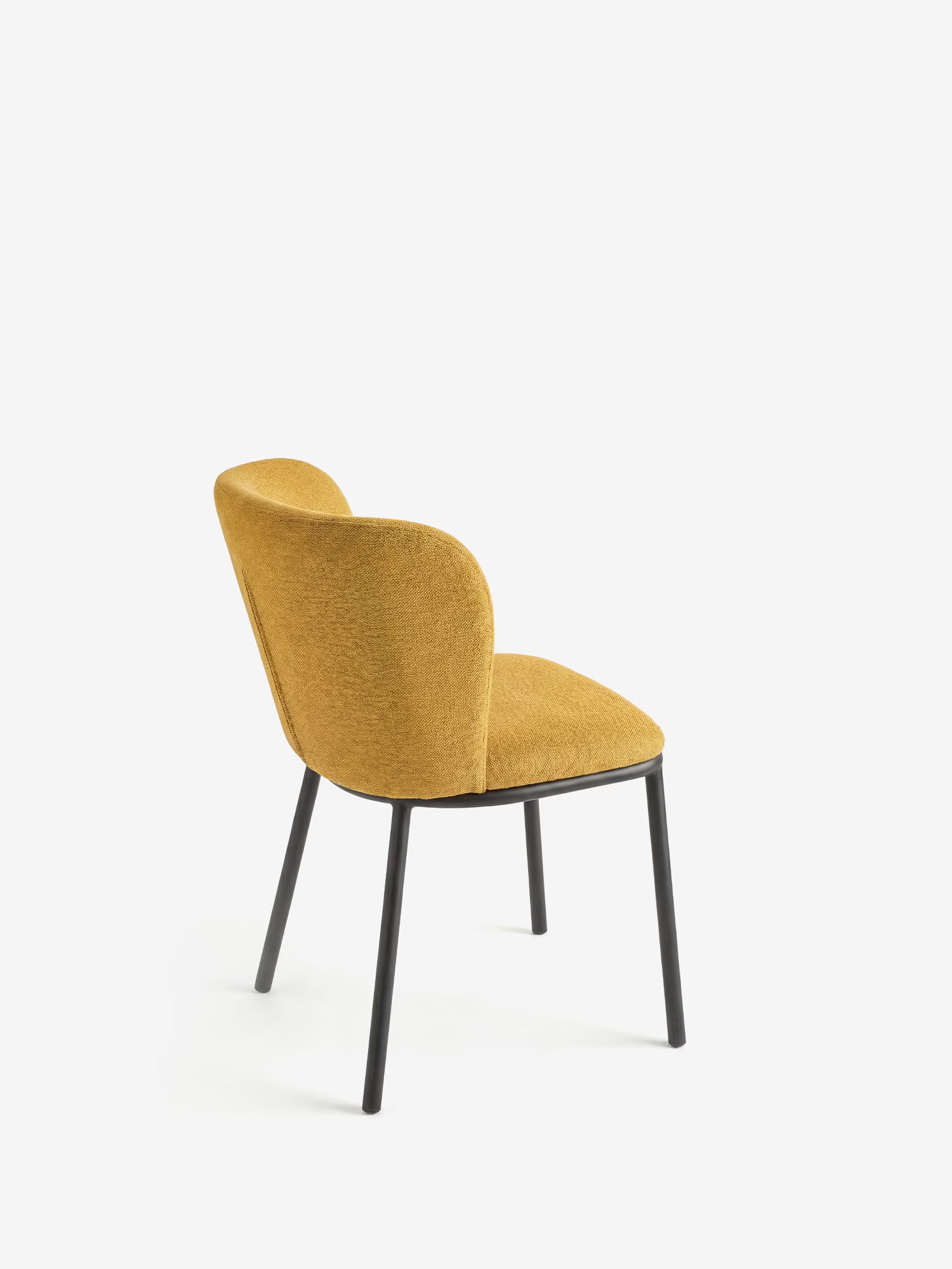 Evissa Chaise rembourrée en tissu avec pieds en métal peint