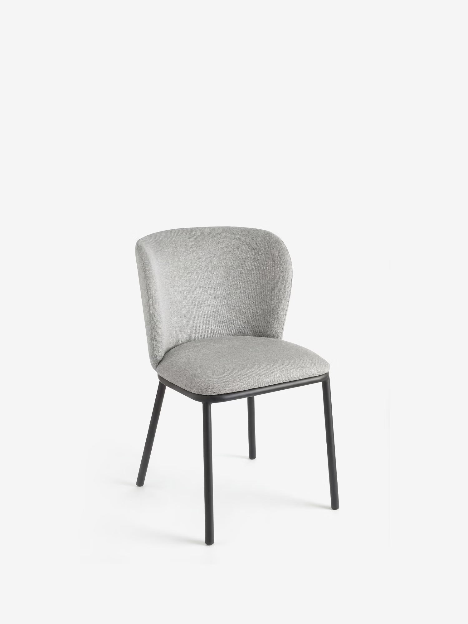 Evissa Upholstered chair in fabric with painted metal legs