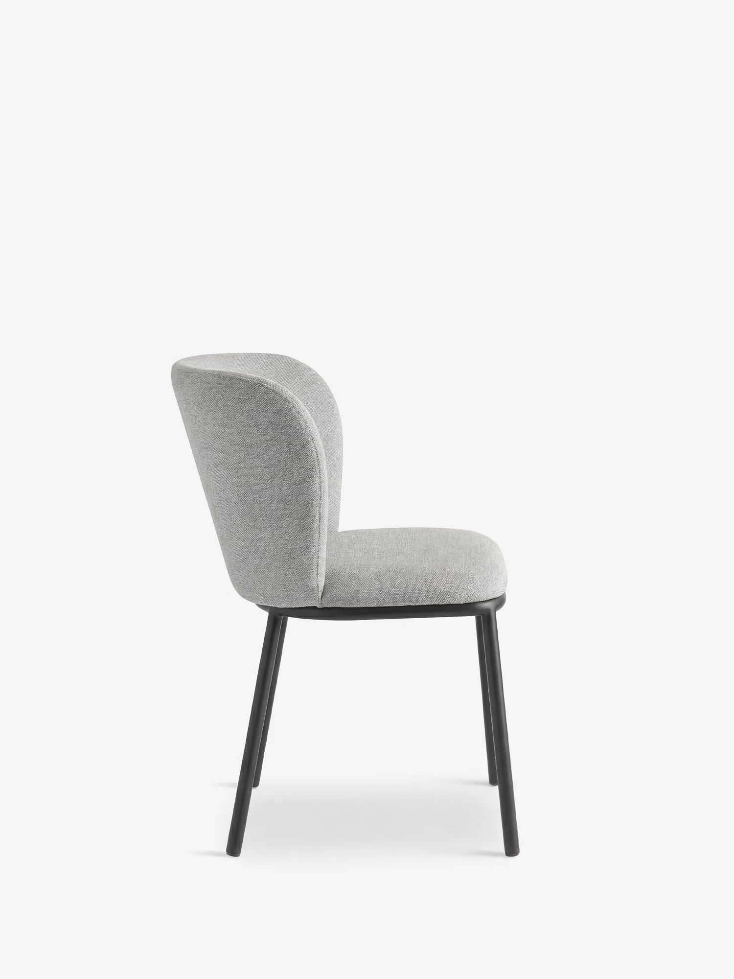 Evissa Chaise rembourrée en tissu avec pieds en métal peint