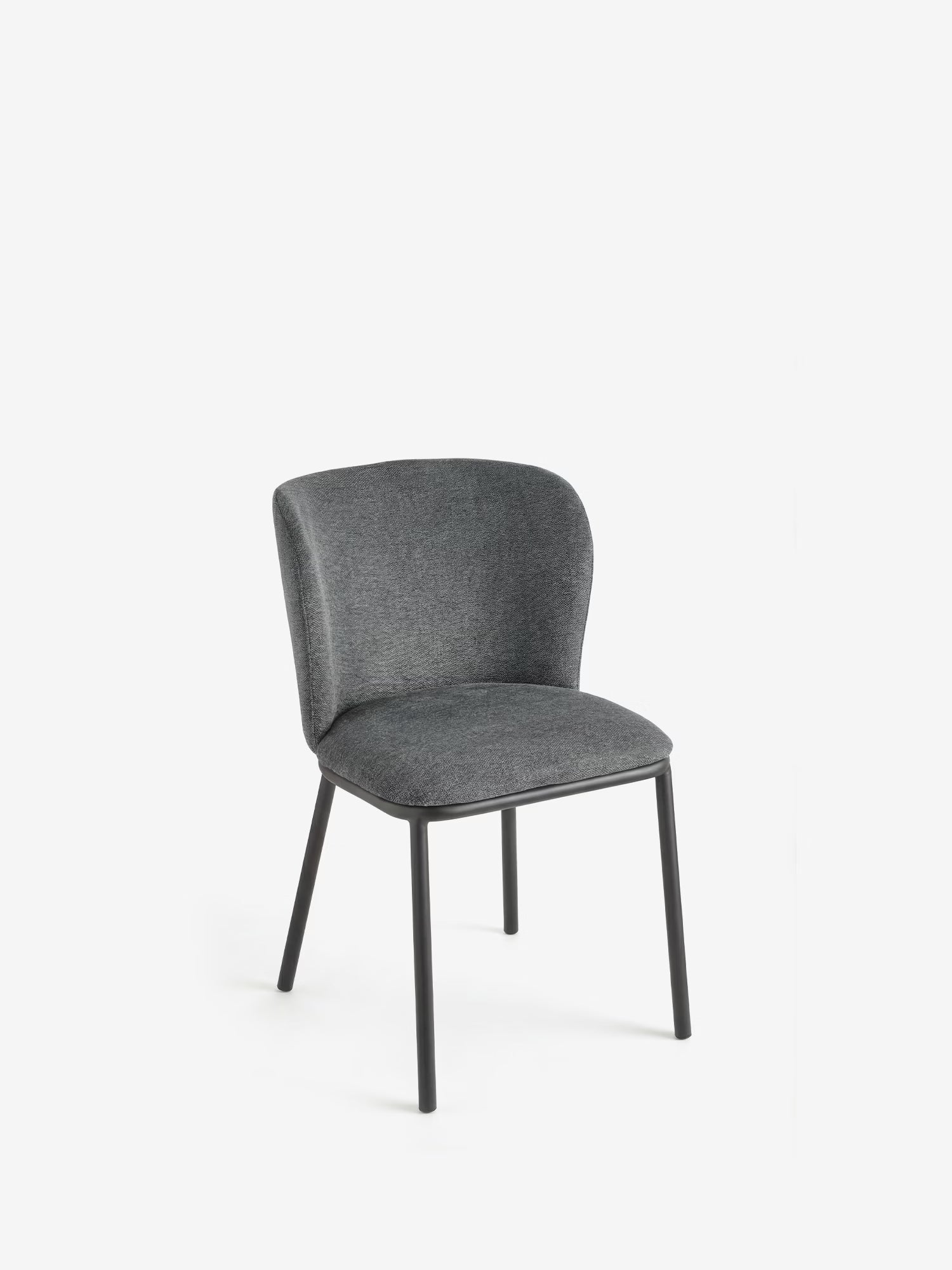 Evissa Chaise rembourrée en tissu avec pieds en métal peint