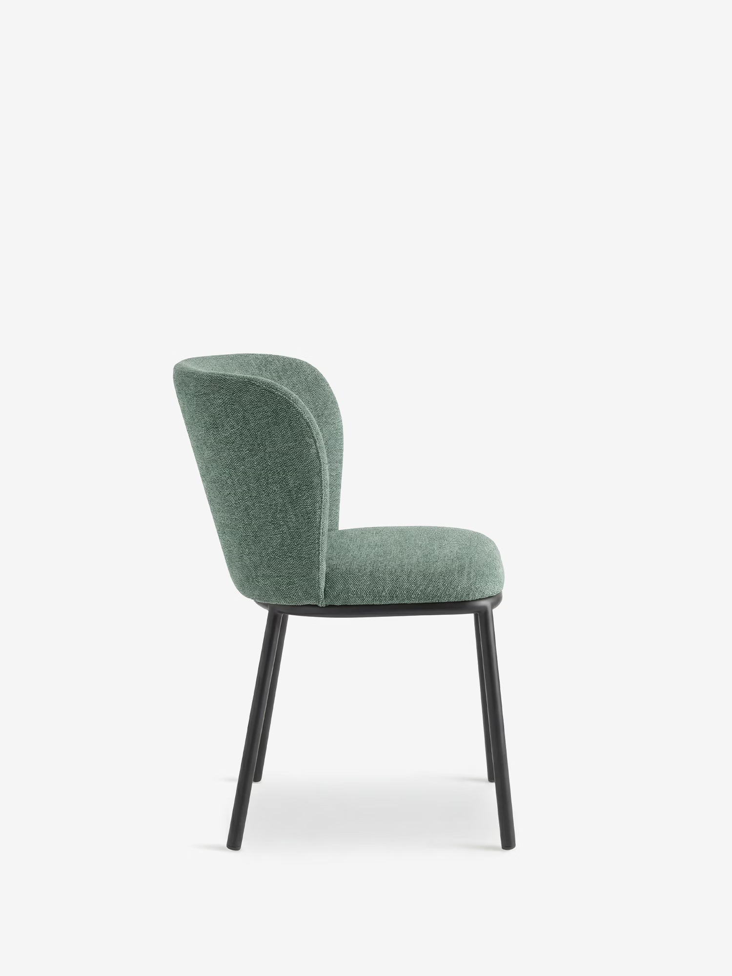 Evissa Chaise rembourrée en tissu avec pieds en métal peint