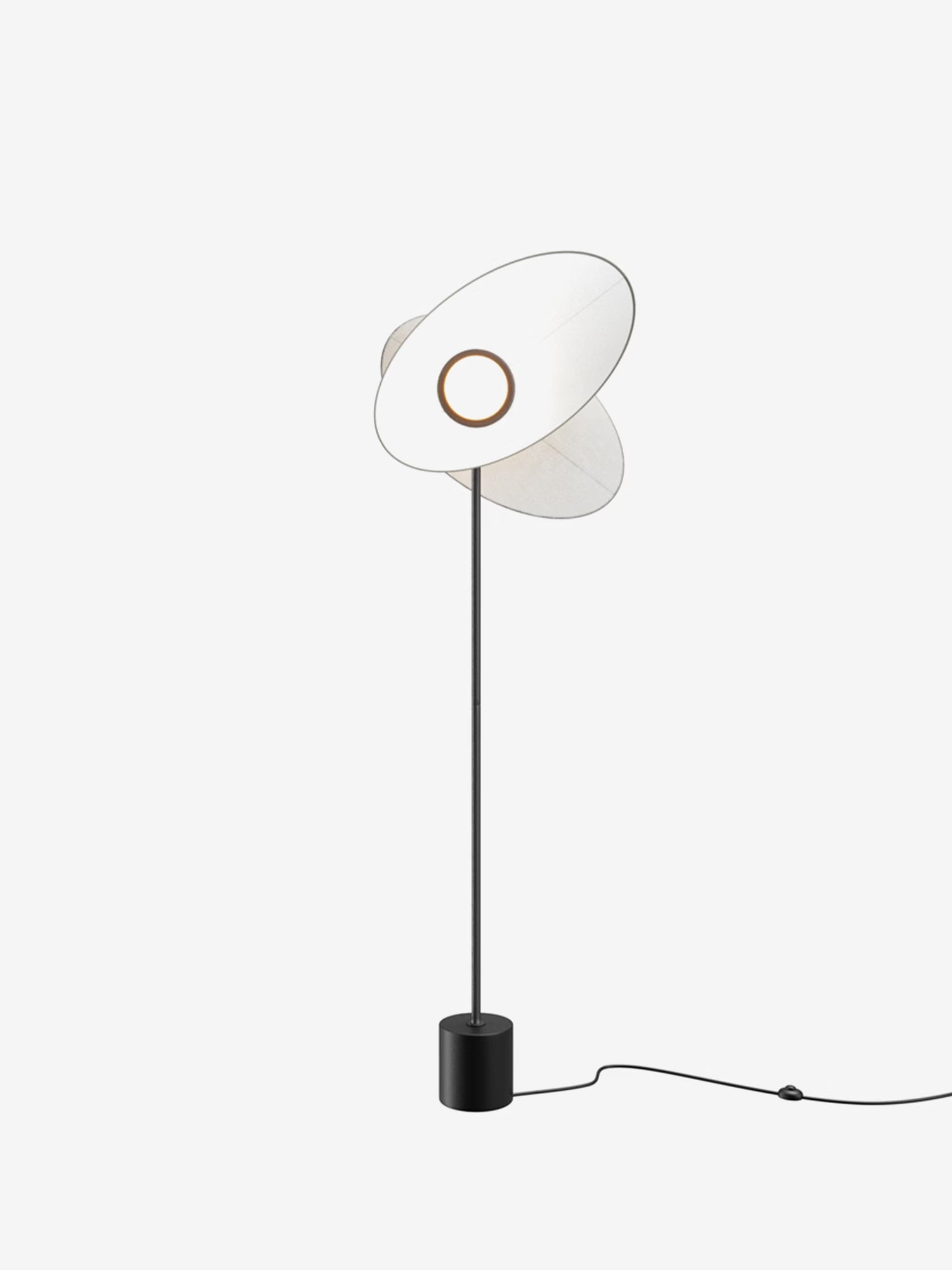 Evolution Lampada da terra di design a led dimmerabile - paralumi orientabili in tessuto bianco