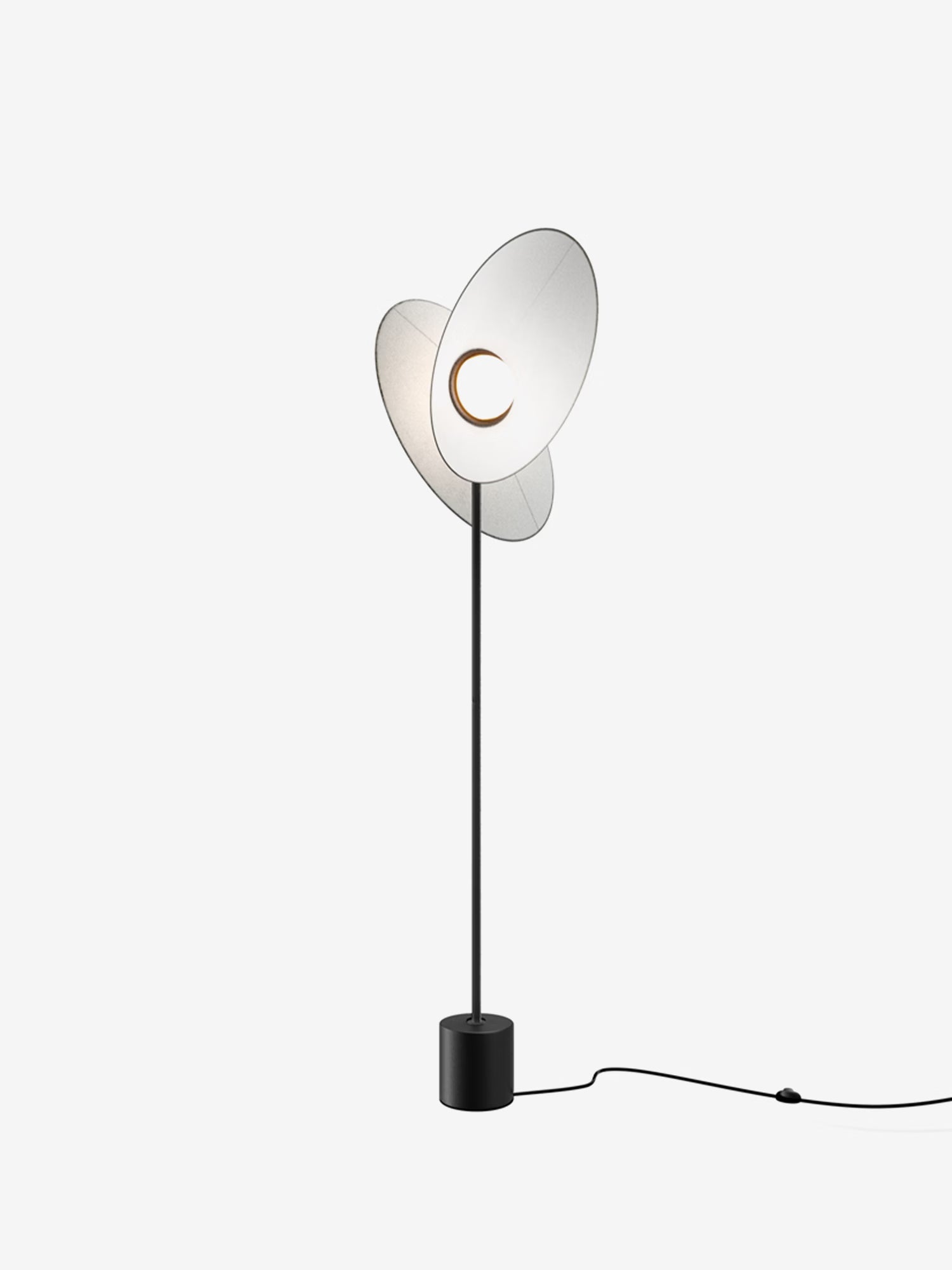 Evolution Lampadaire design à LED dimmable - abat-jours orientables en tissu blanc