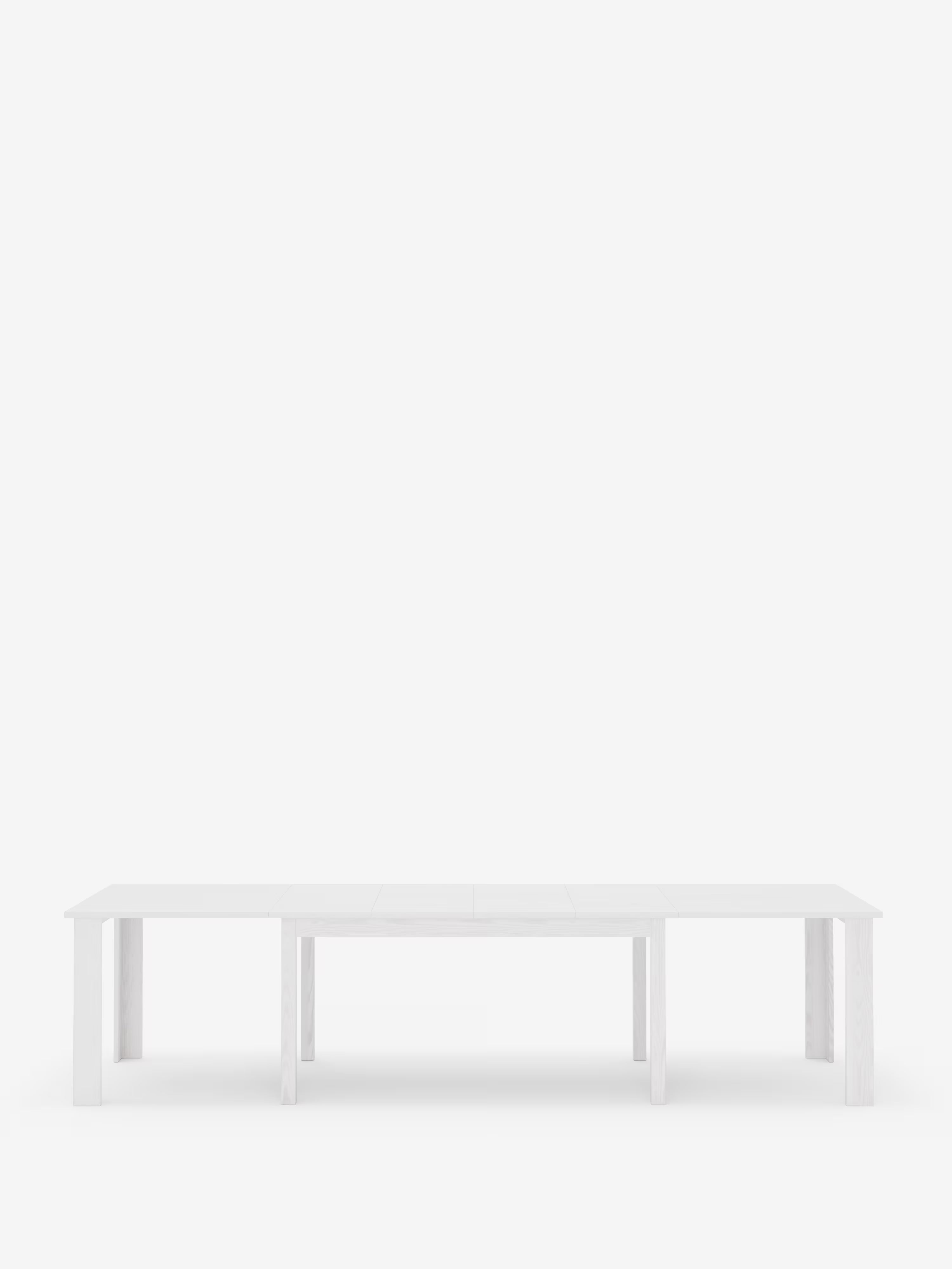 Fabio Mesa extensible en melamina efecto fresno blanco – 160 (320) x 90 cm