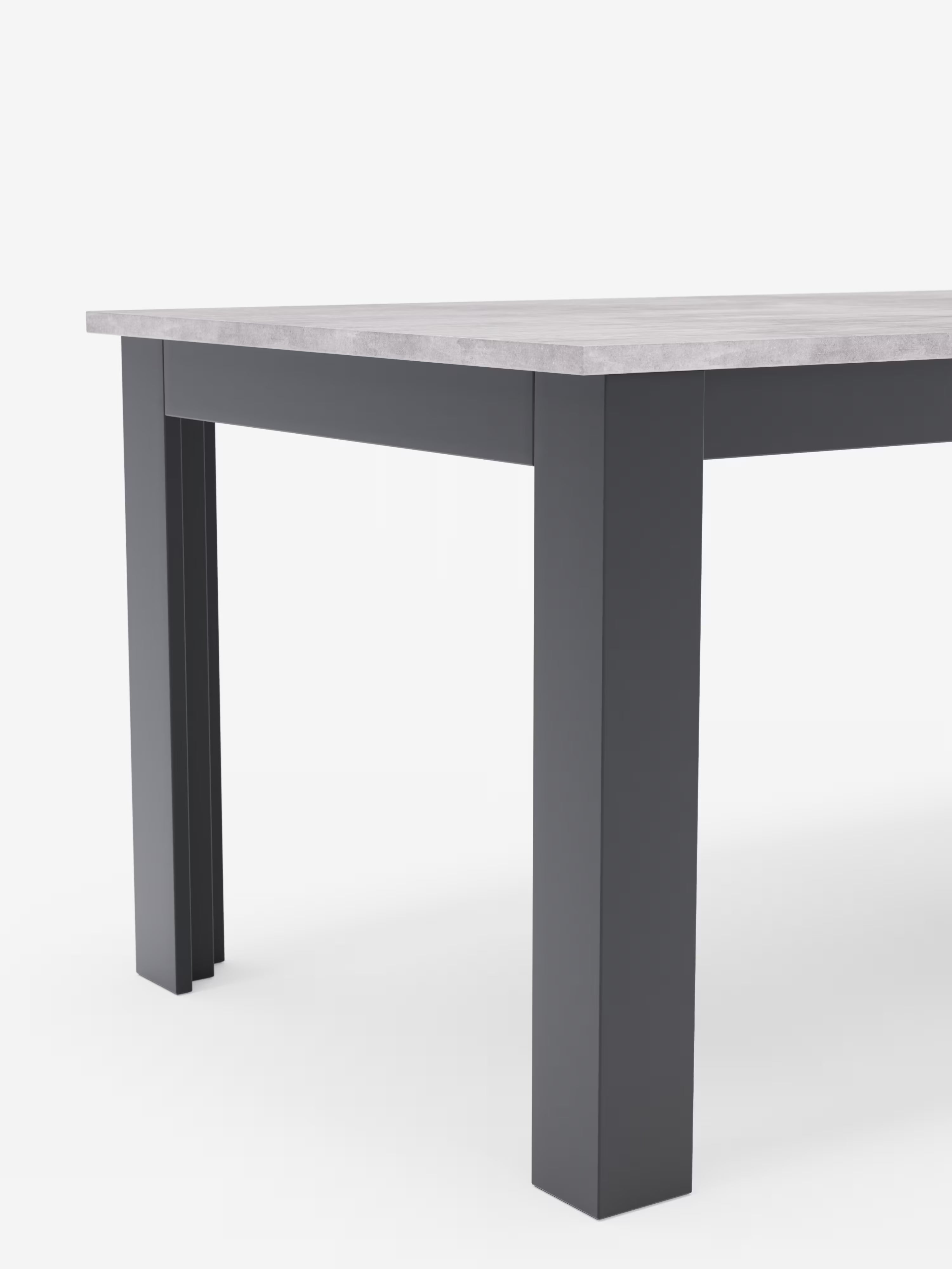 Fabio Mesa extensible en melamina efecto gris cemento – base antracita 160 (320) x 90 cm
