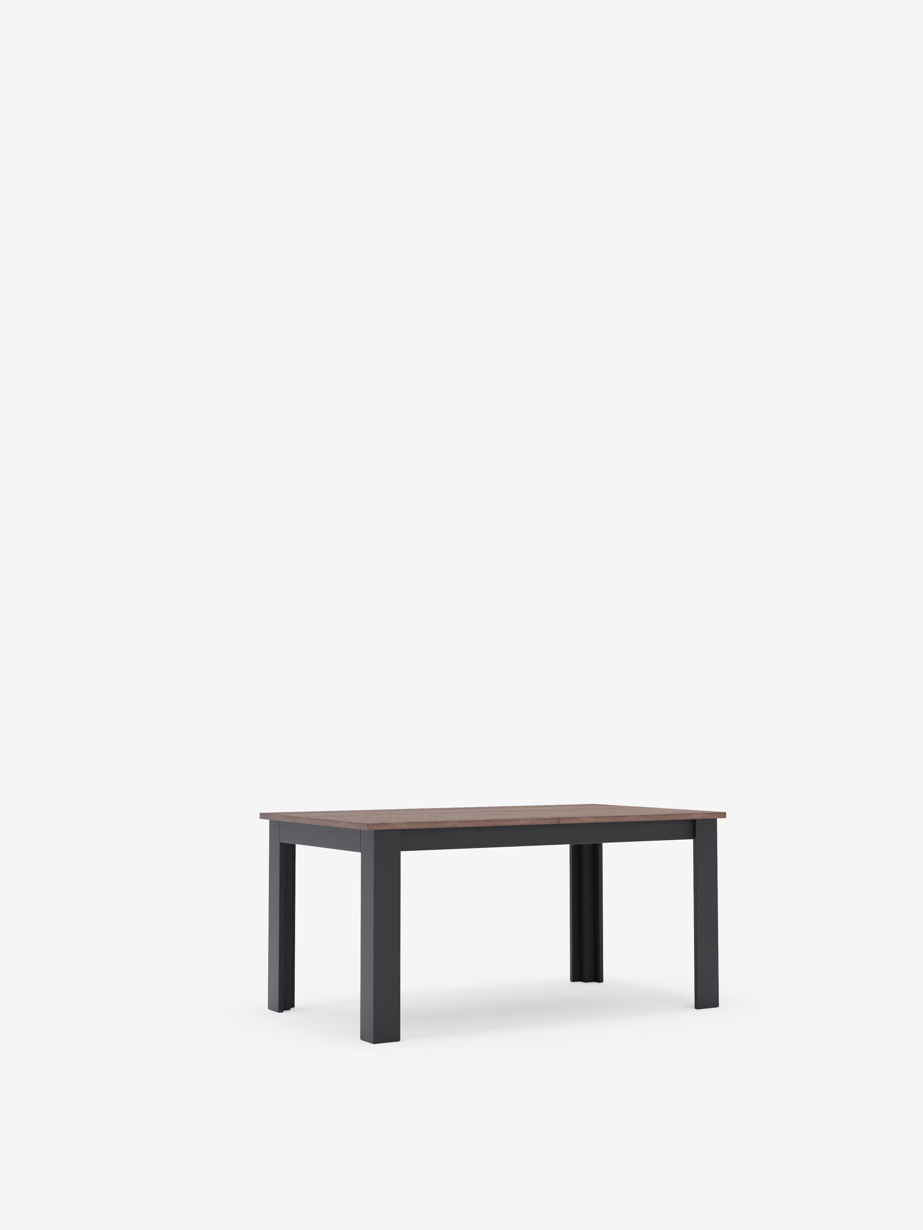 Fabio Mesa extensible en melamina efecto teca – base antracita 160 (320) x 90 cm