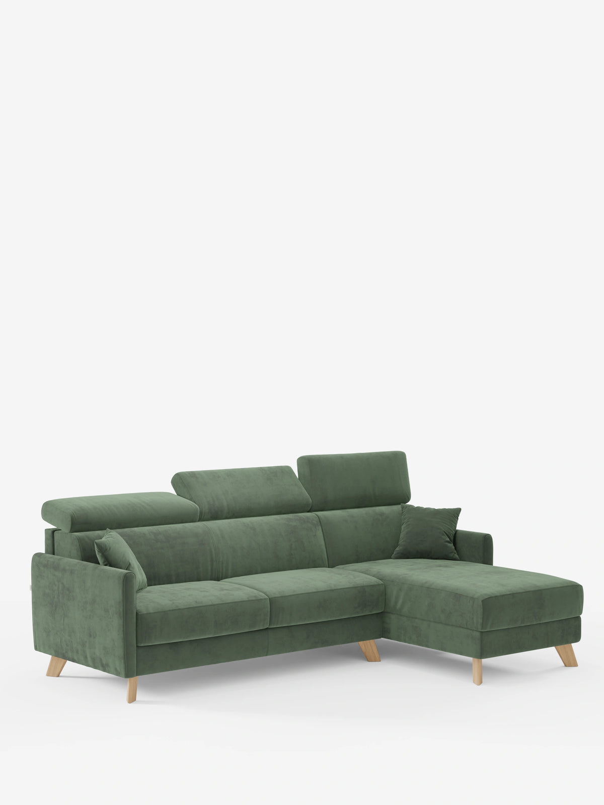 Francy abziehbares Klappsofa mit verstellbaren Kopfstützen und Stauraum-Ottomane