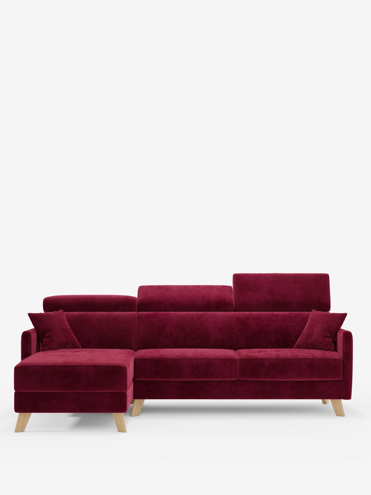 Francy abziehbares Klappsofa mit verstellbaren Kopfstützen und Stauraum-Ottomane
