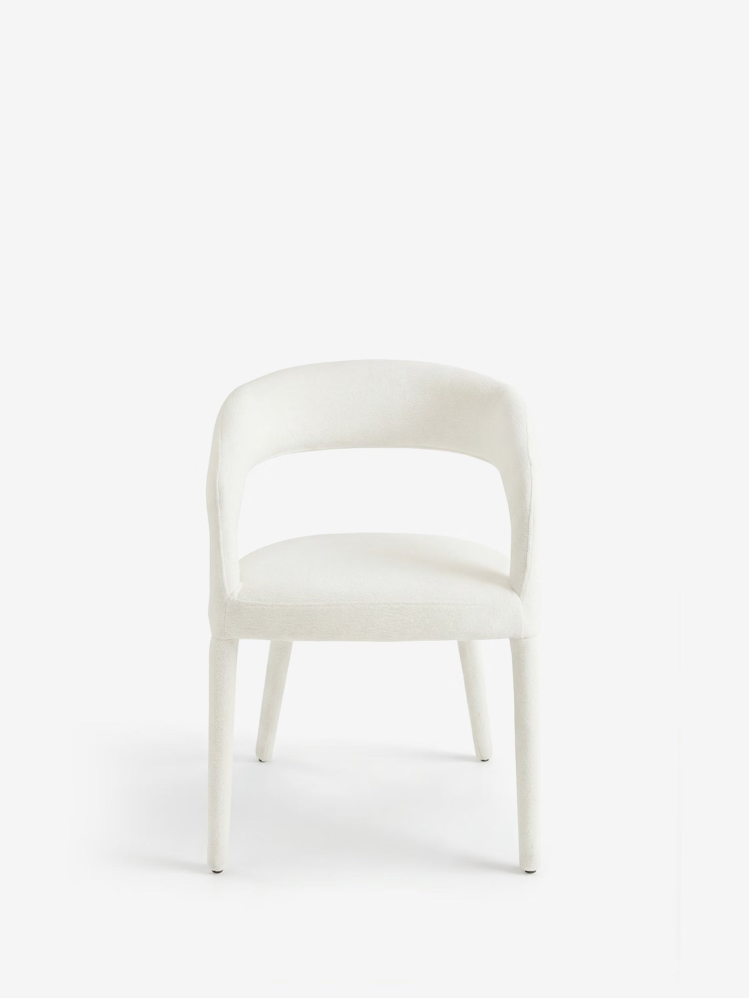 Fred Fauteuil entièrement rembourré en tissu bouclé avec pieds recouverts