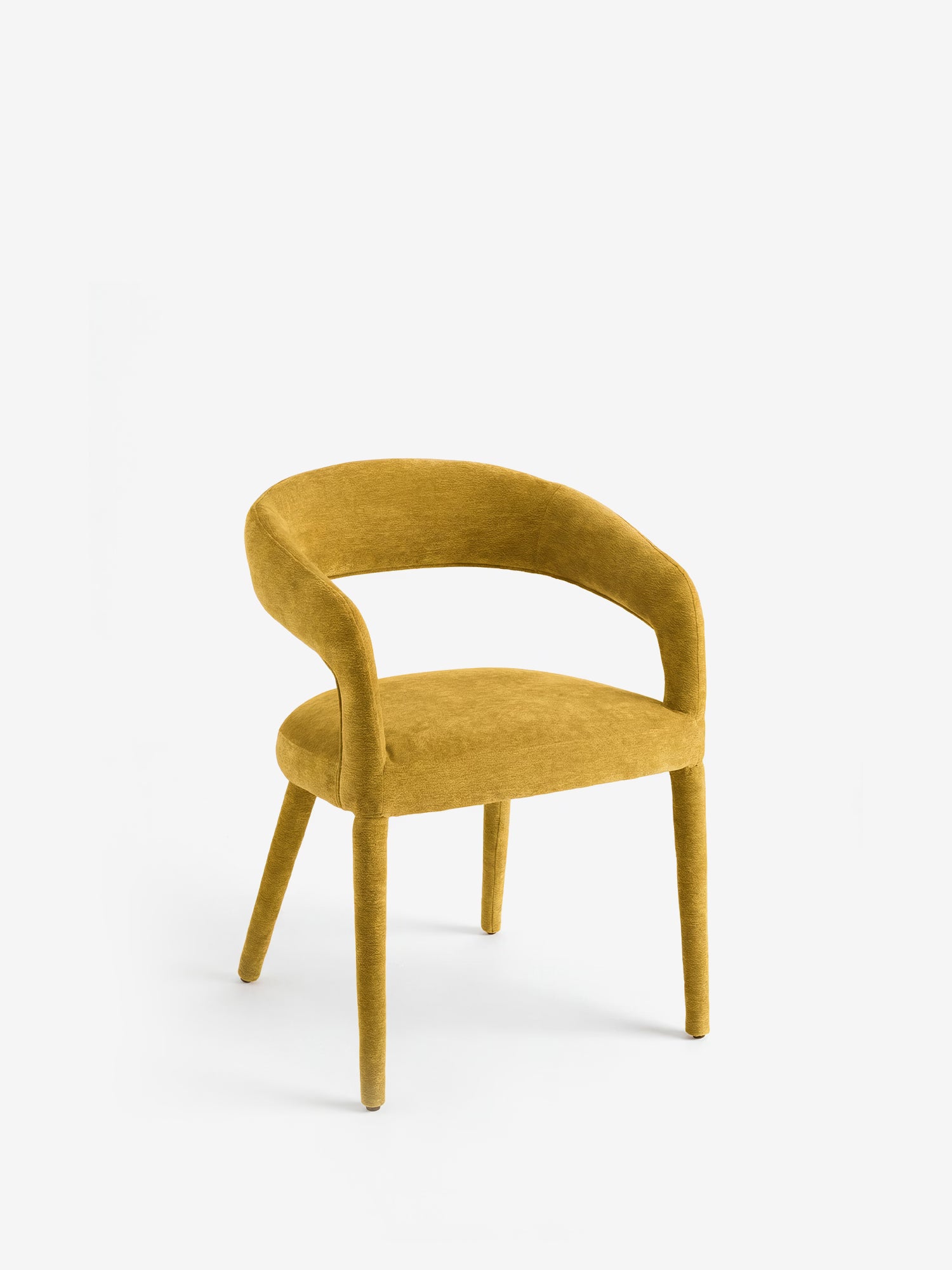 Fred Fully upholstered bouclé fabric armchair with covered legs