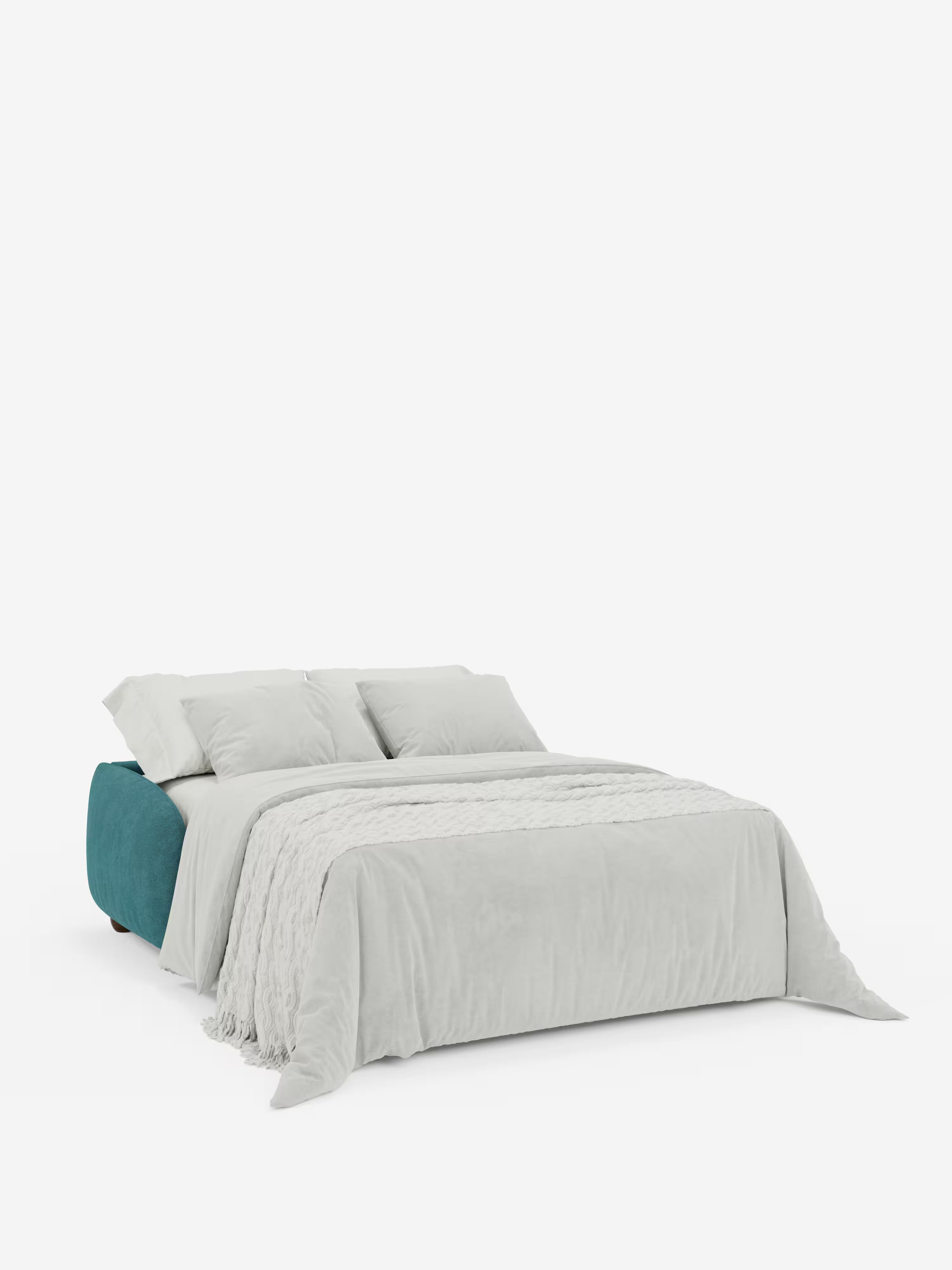 Giglio Divano letto con materasso alto 18 cm stile Japandi - 2 e 3 posti in bouclé beige impermeabile