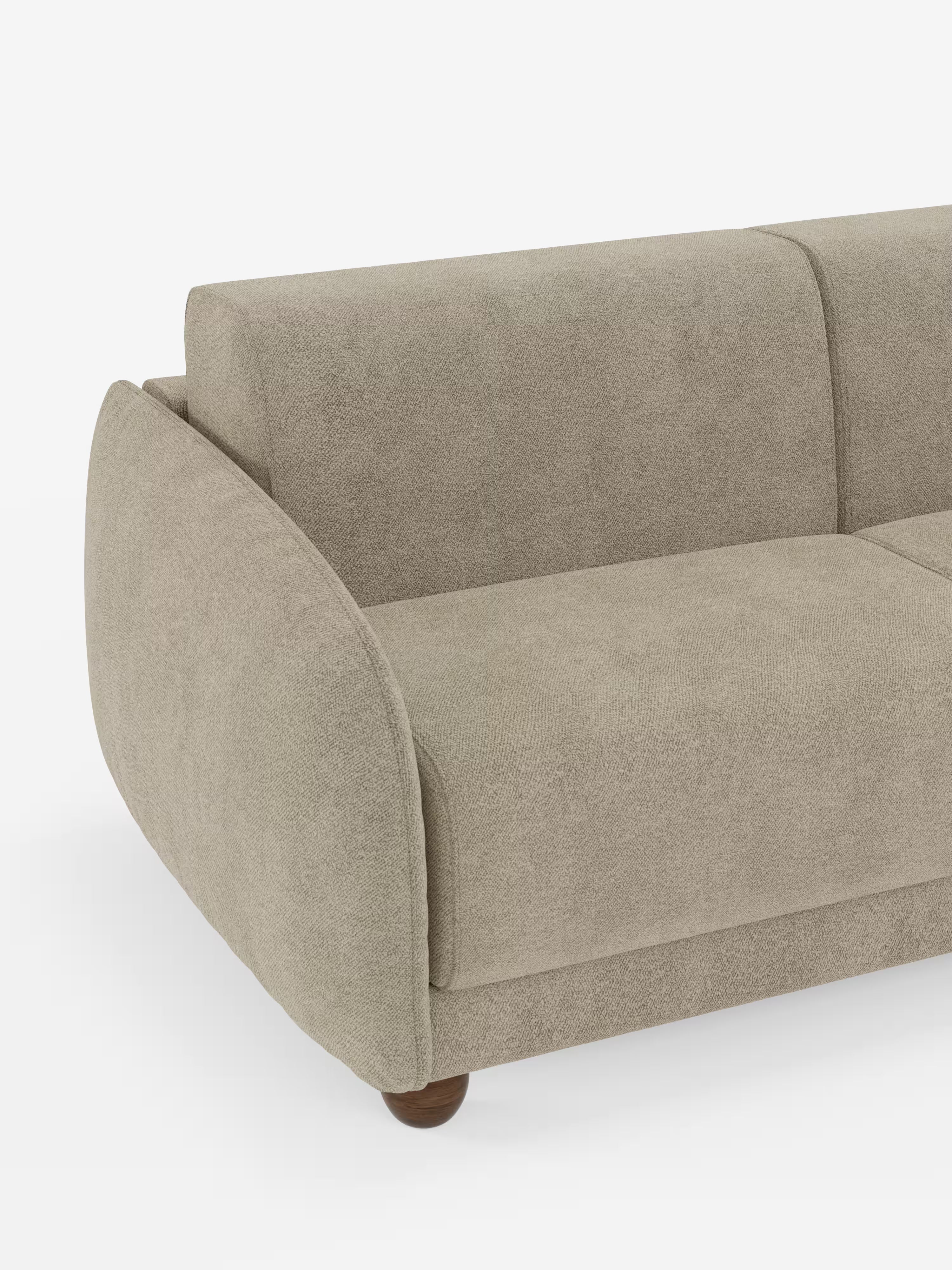 Giglio Divano letto con materasso alto 18 cm stile Japandi - 2 e 3 posti in bouclé beige impermeabile