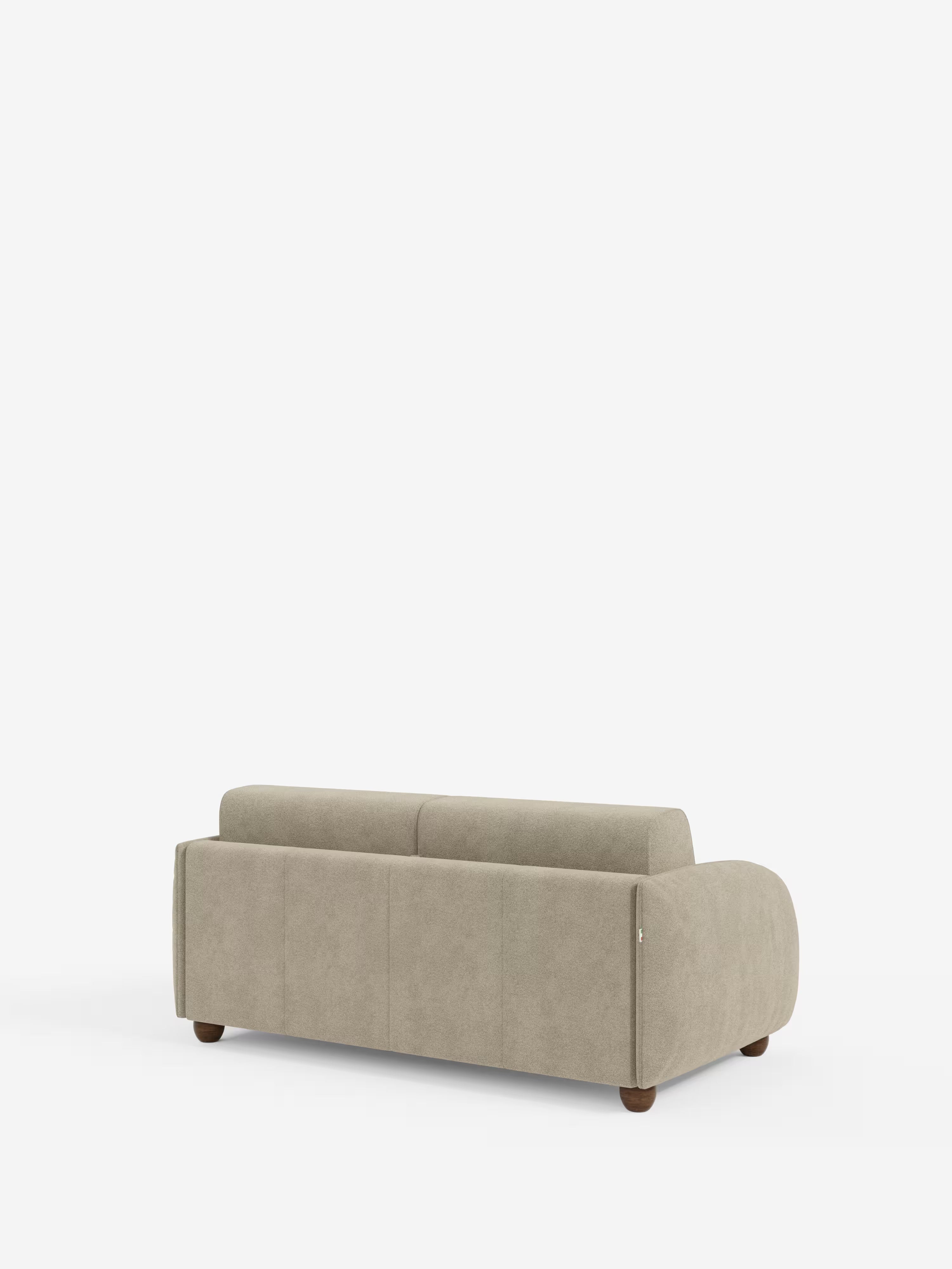 Giglio Divano letto con materasso alto 18 cm stile Japandi - 2 e 3 posti in bouclé beige impermeabile